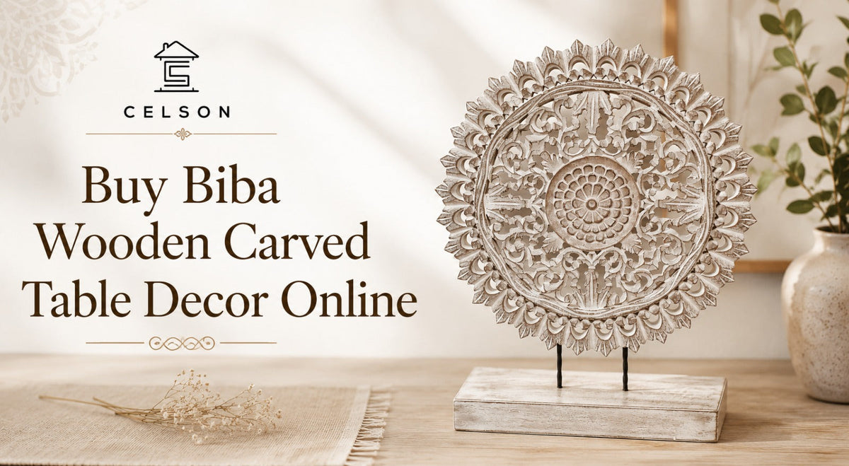 Buy Biba Wooden Carved Table Decor Online | Celson
