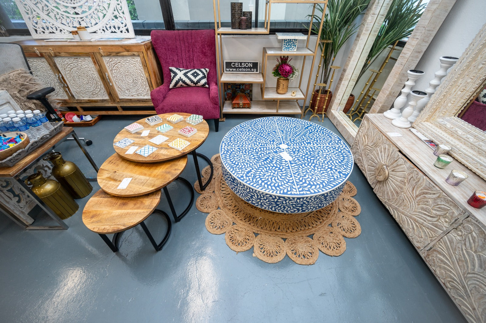 Paula Bone Inlay Coffee Table