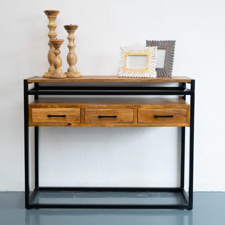 Shivi Carved Wooden Console Table
