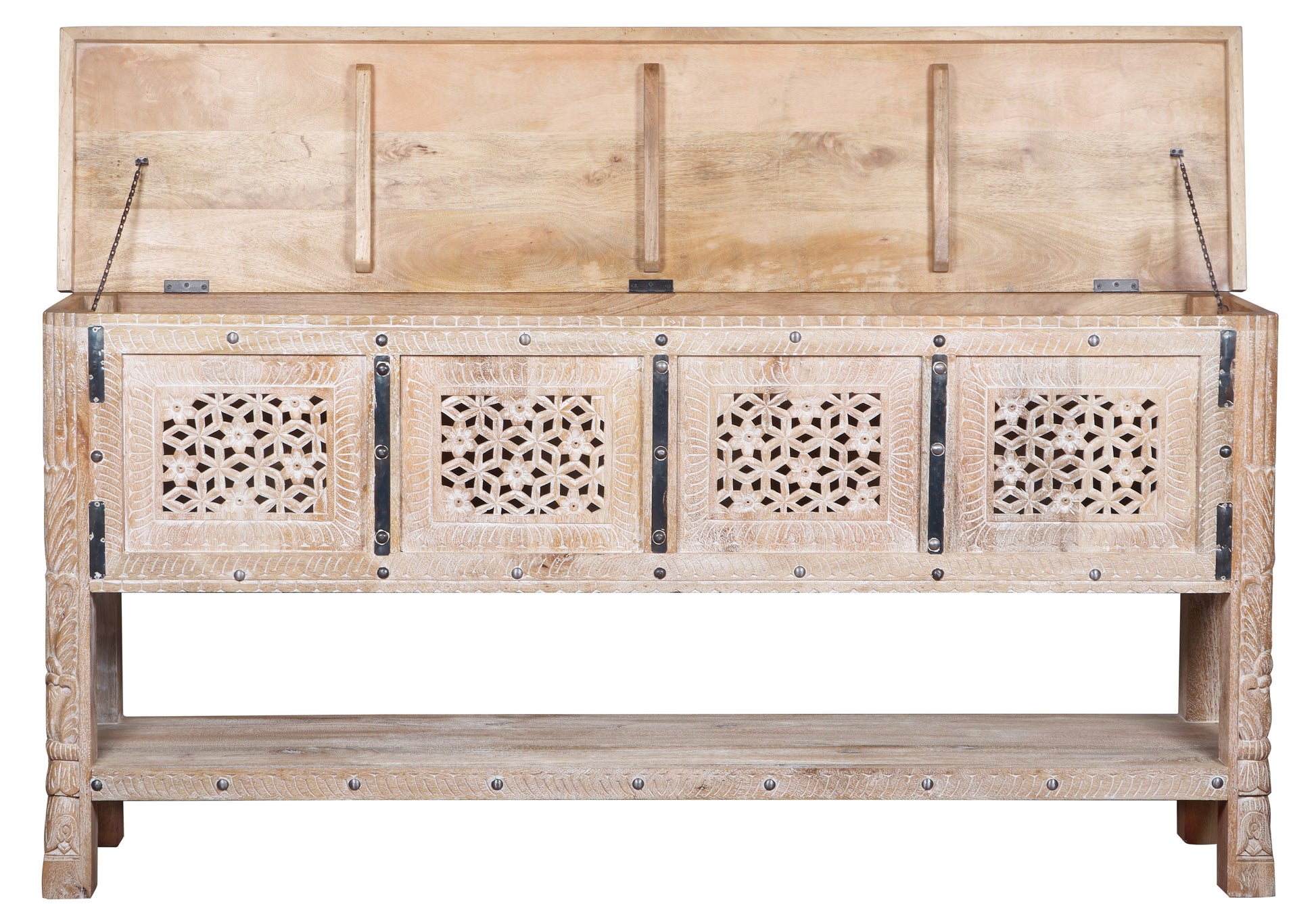 Rehman Hand Carved Wooden Console Table