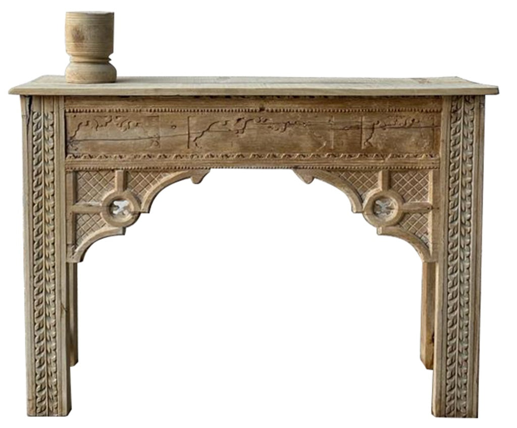 Mridul Hand Carved Wooden Console Table