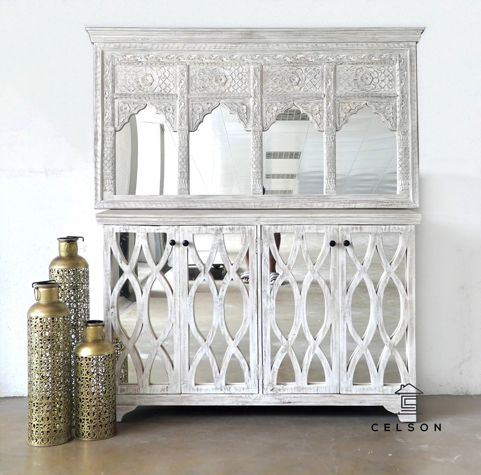 Emma Hand Carved Arch Mirror