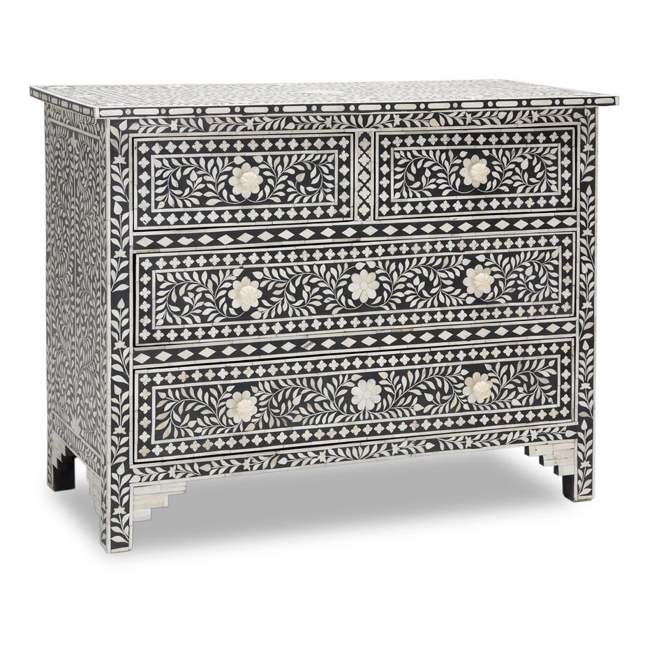 Magdalene Bone Inlay Chest of Drawer