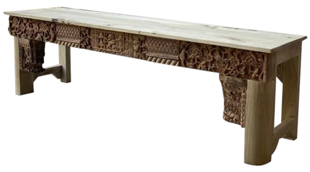 Bheema Hand Carved Wooden Console Table