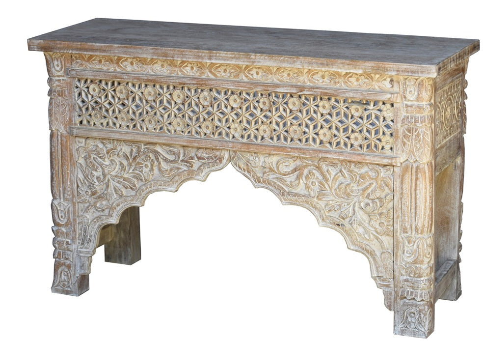 Parsons Hand Carved Wooden Console Table