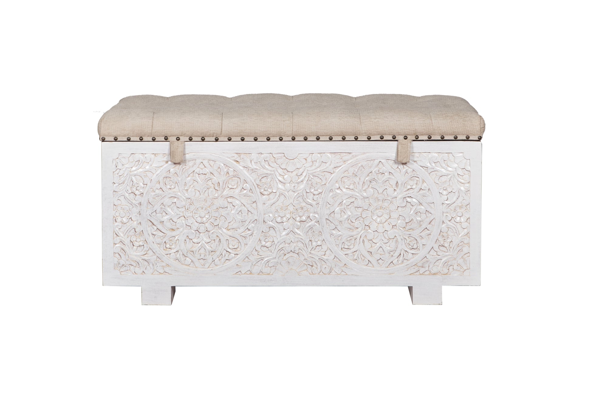 Jaden Wooded Carved Storage Trunk