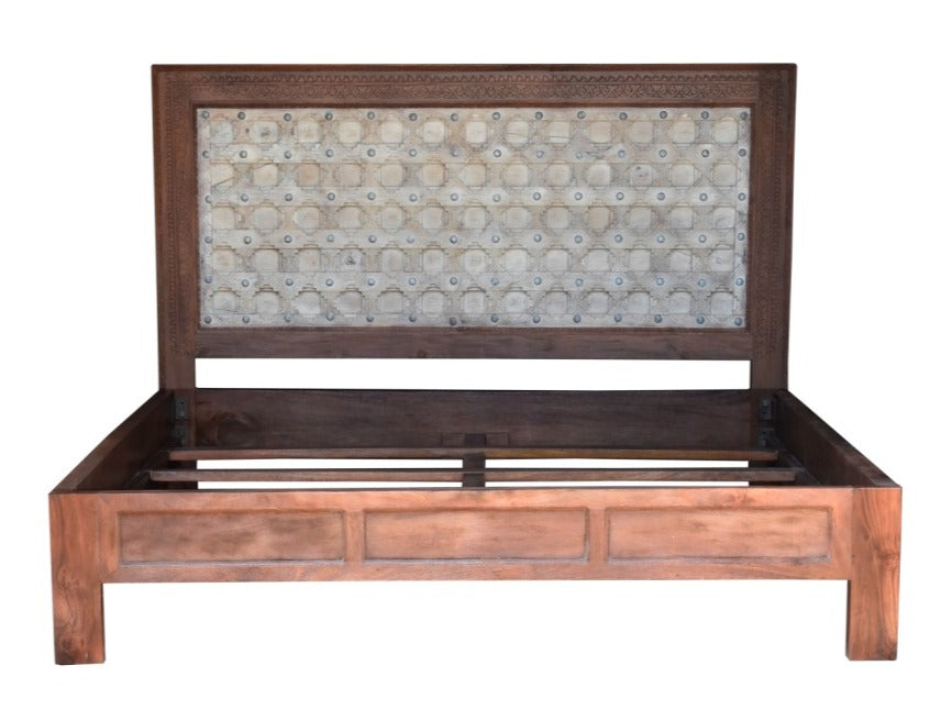 Adir Hand Carved Wooden Bed Frame