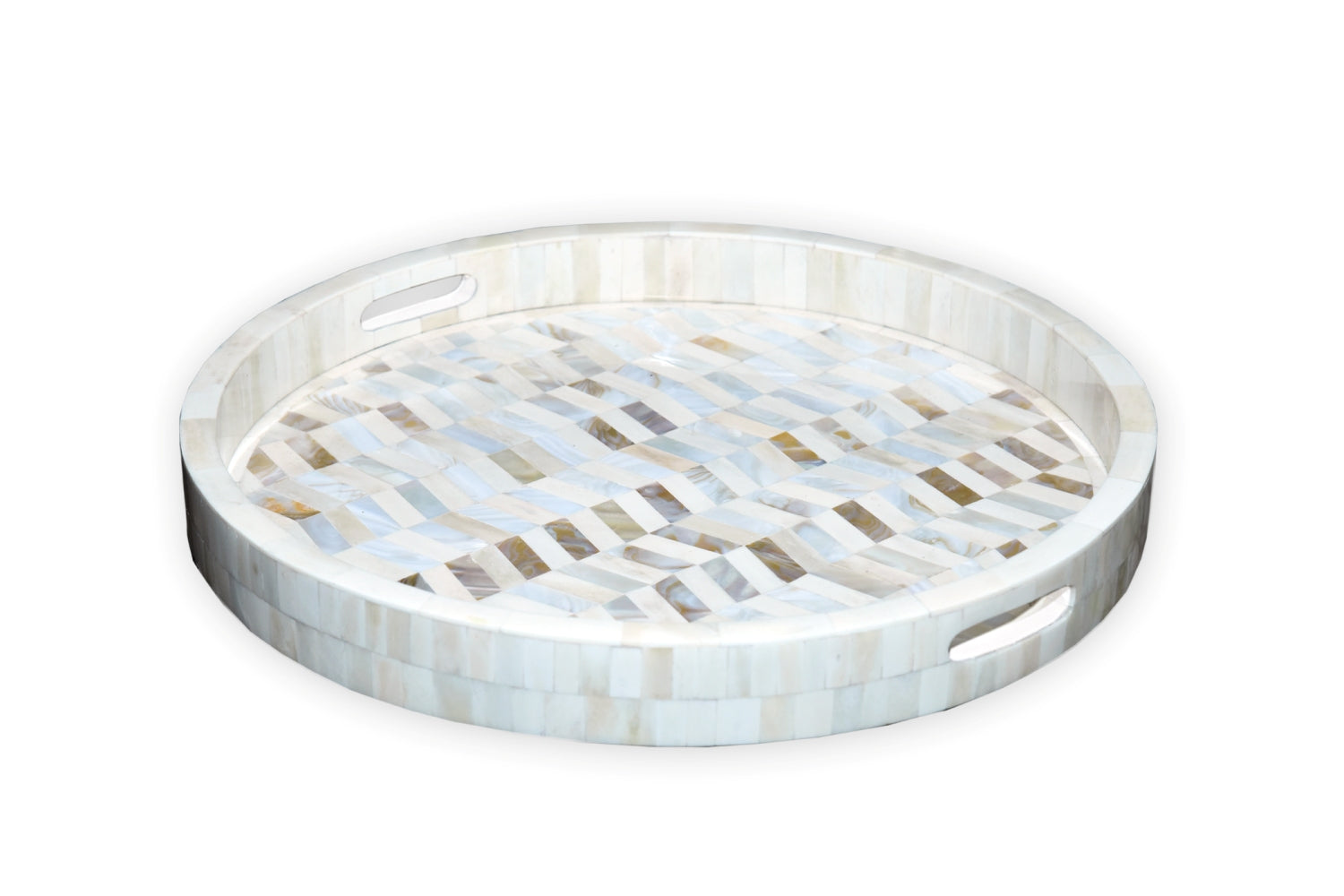 Velda Mother of Pearl Inlay Chevron Pattern Tray