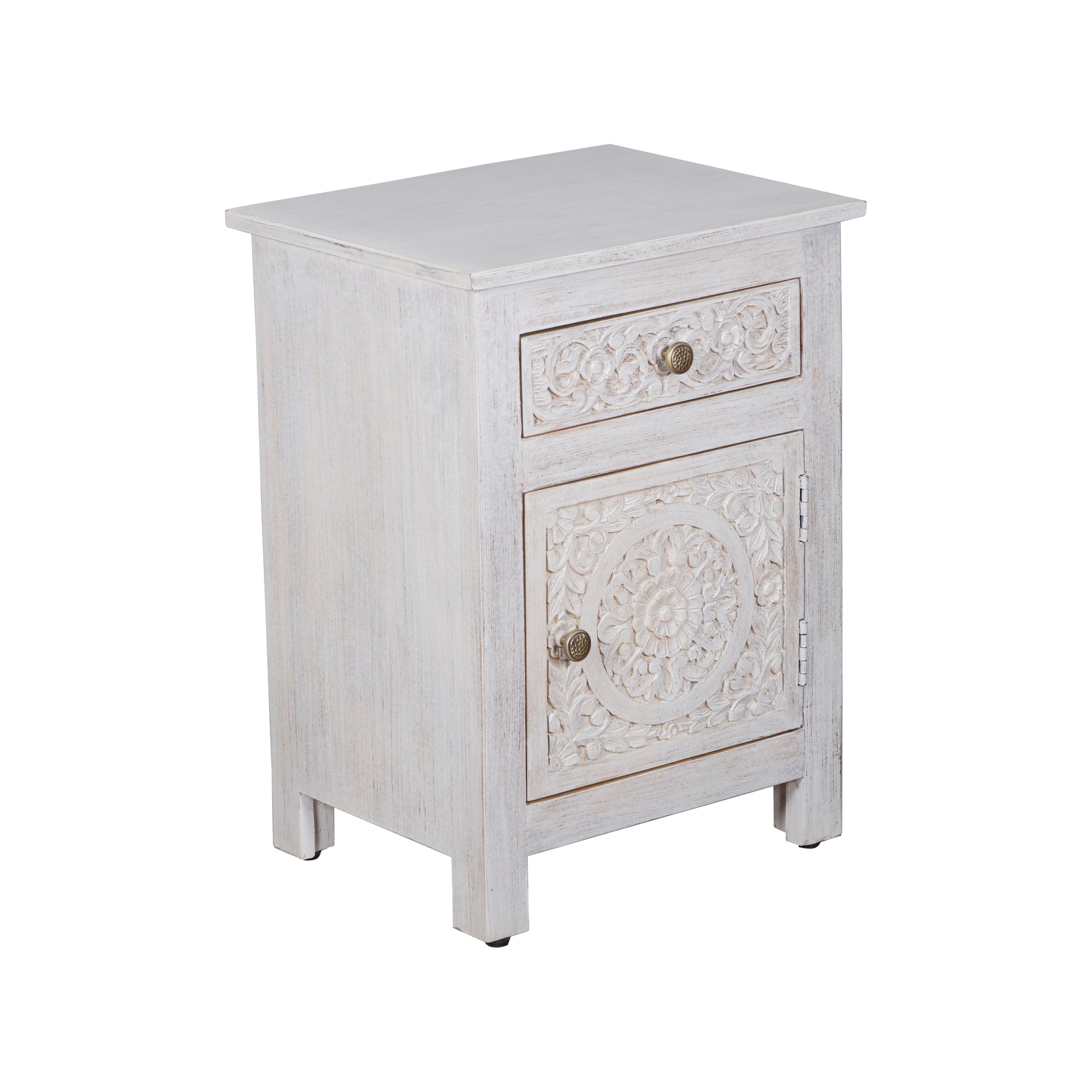 Rajni Hand Carved Wooden Bedside