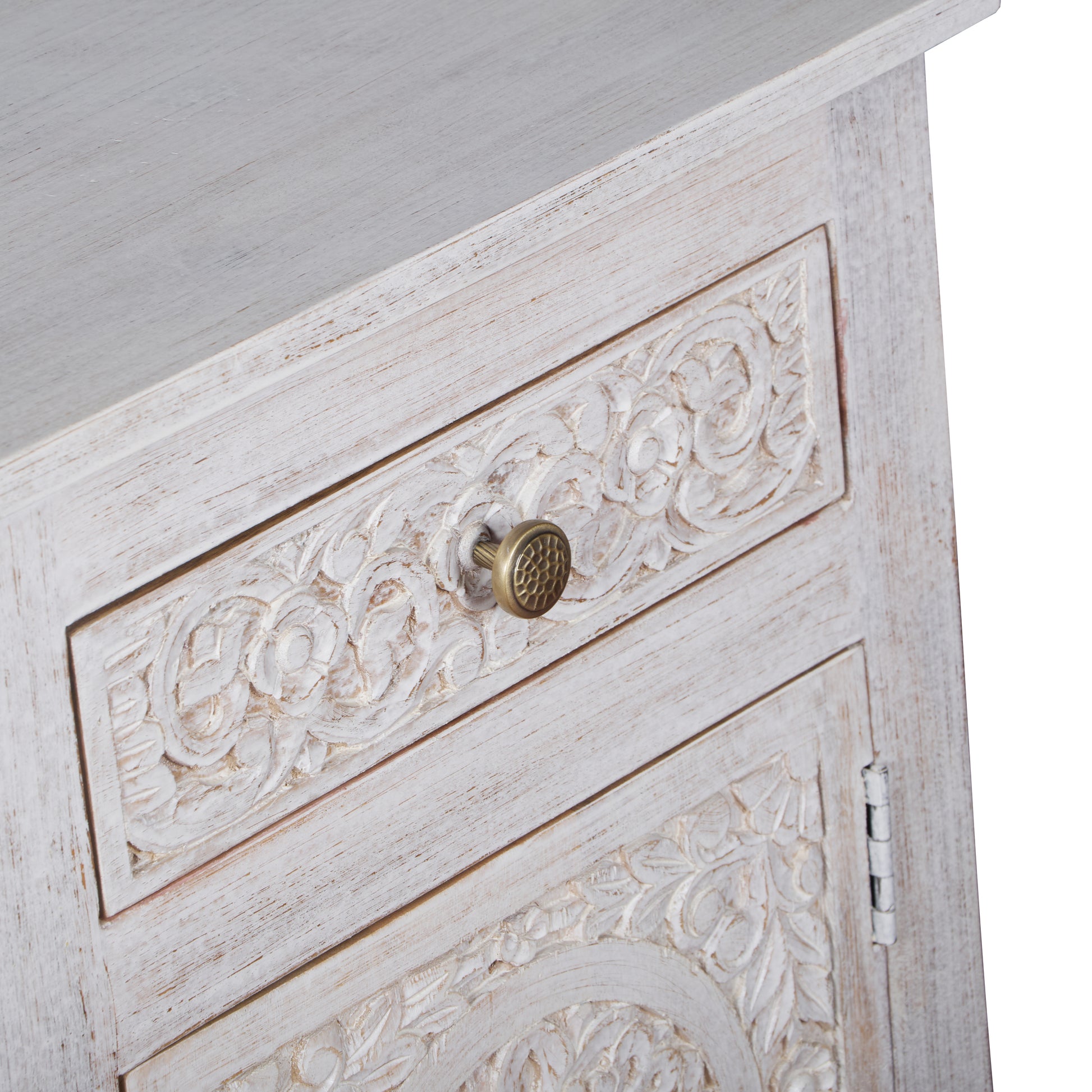 Rajni Hand Carved Wooden Bedside