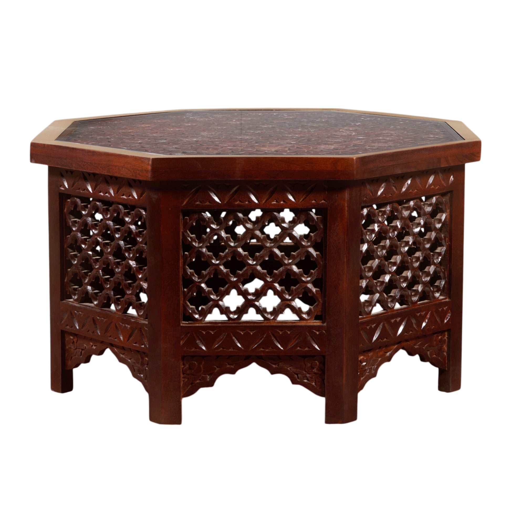 Jesse Carved Wooden Coffee Table