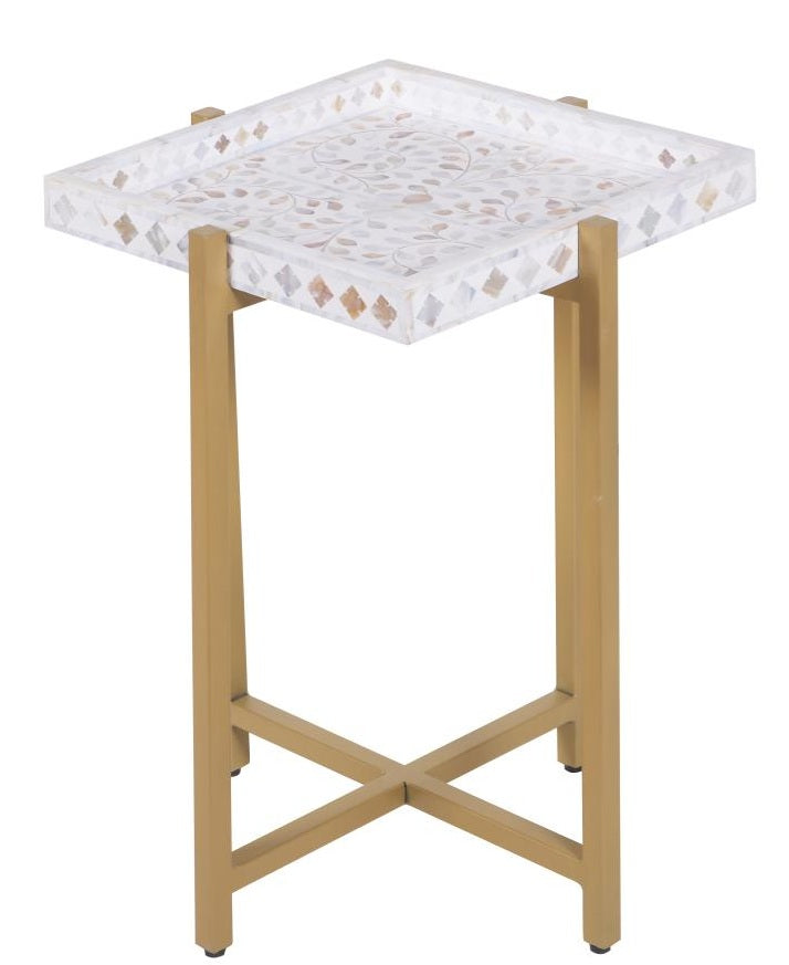 Shelly Mother of Pearl Inlay Side Table