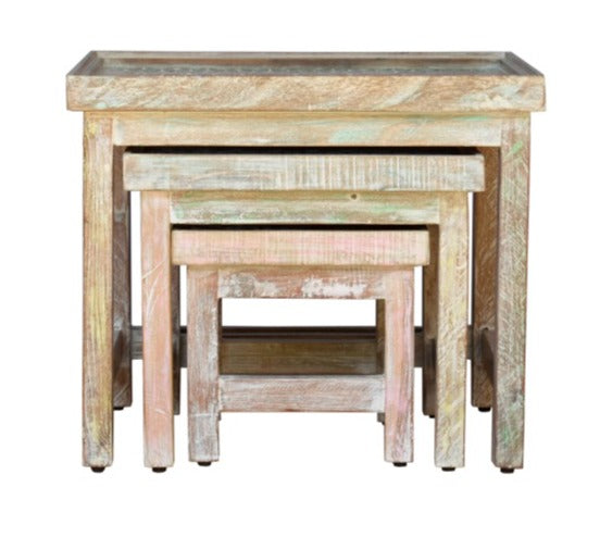 Lyric Wooden Hand Painted Nesting Table