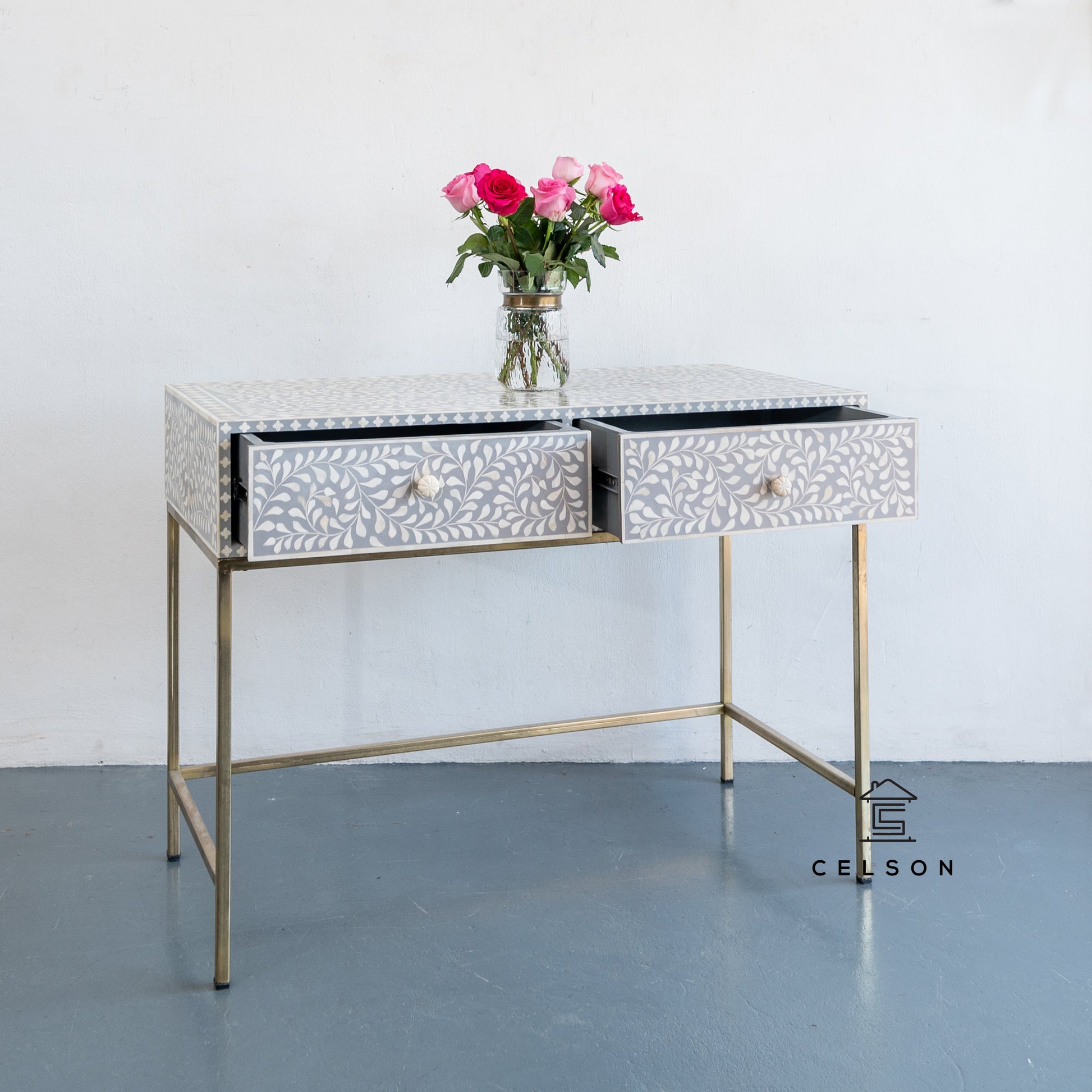 Evie Bone Inlay Console Table