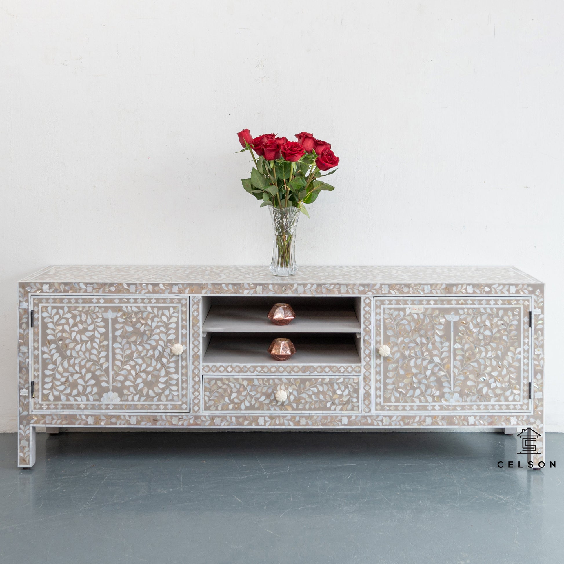 Ben Mother of Pearl Inlay TV Cabinet