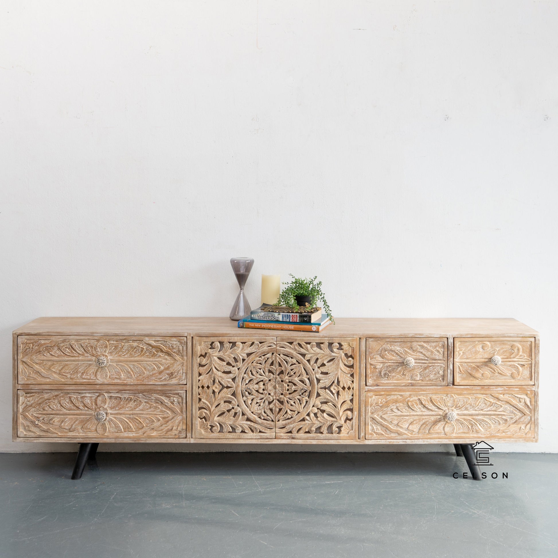Garg Hand Carved wooden TV Cabinet