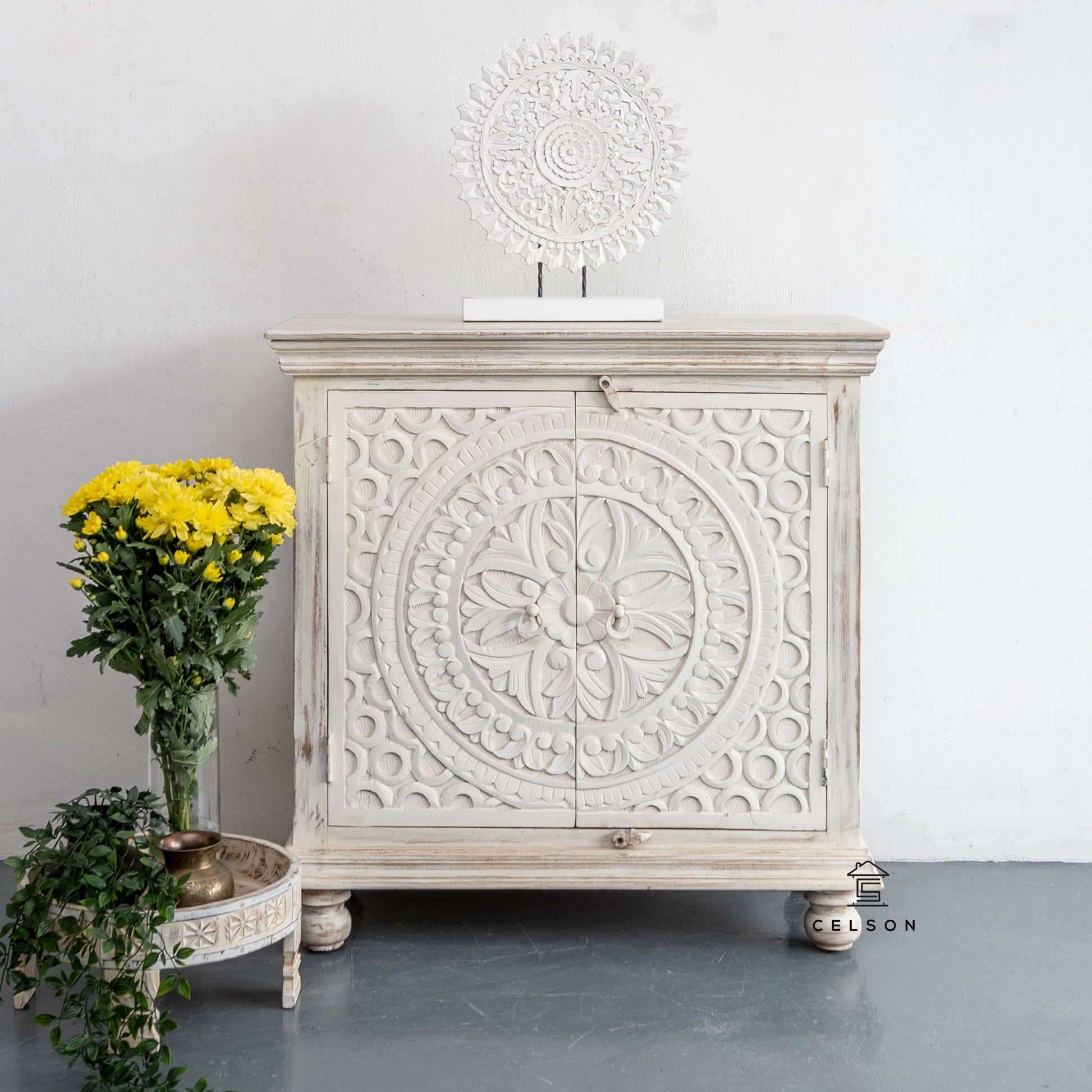 Liva Carved Wooden Chest