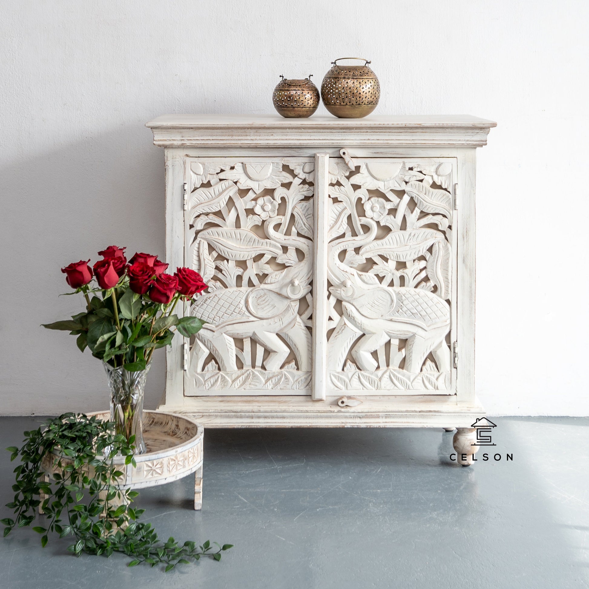 Palmer Carved Wooden Chest