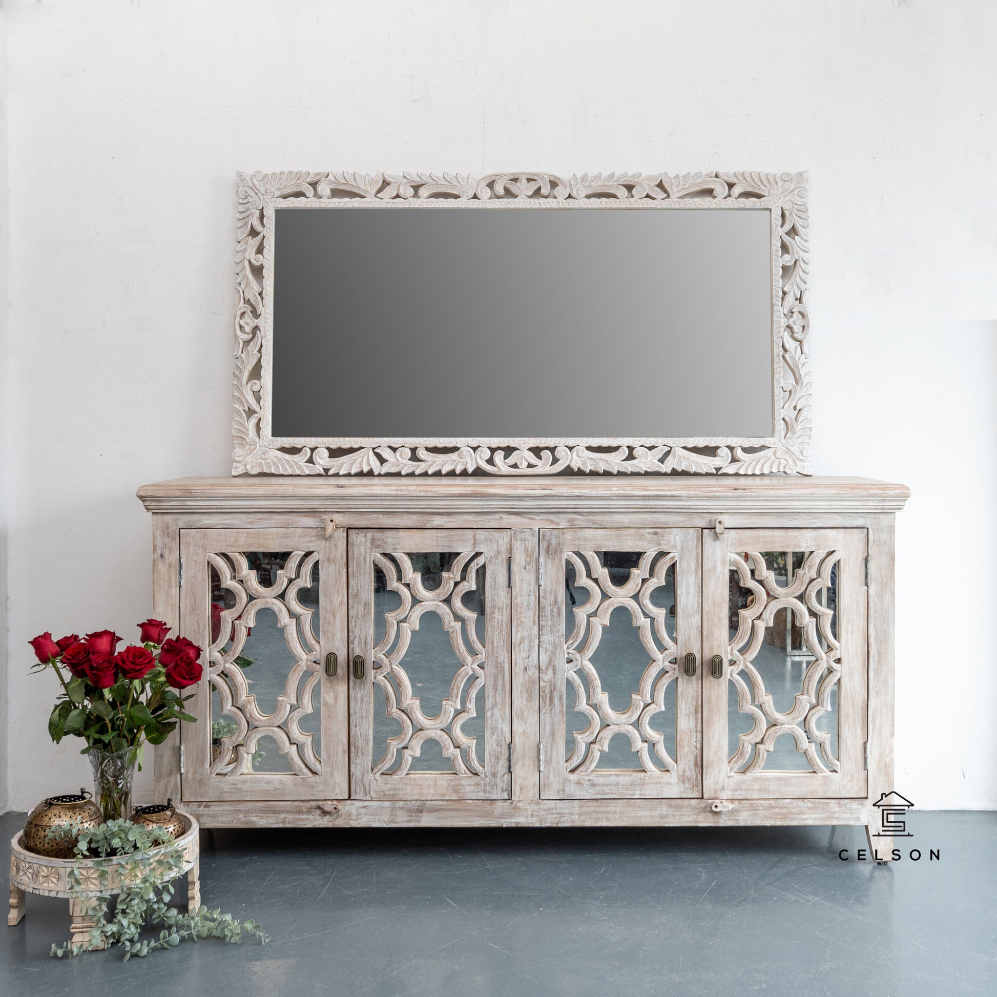 Kiyana Carved Distrssed Mirror