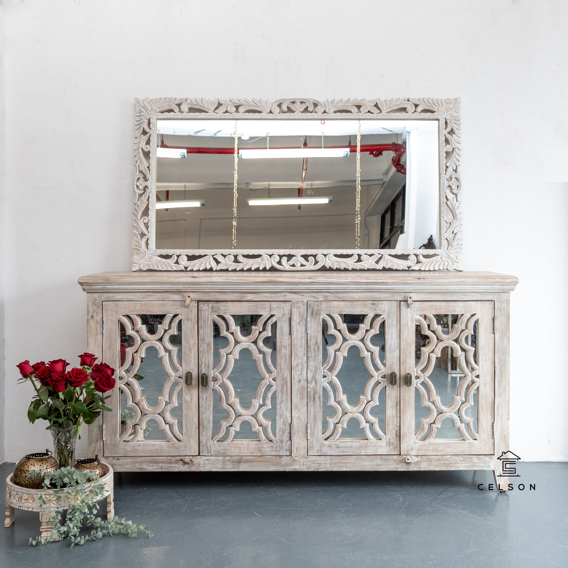Kiyana Carved Distrssed Mirror