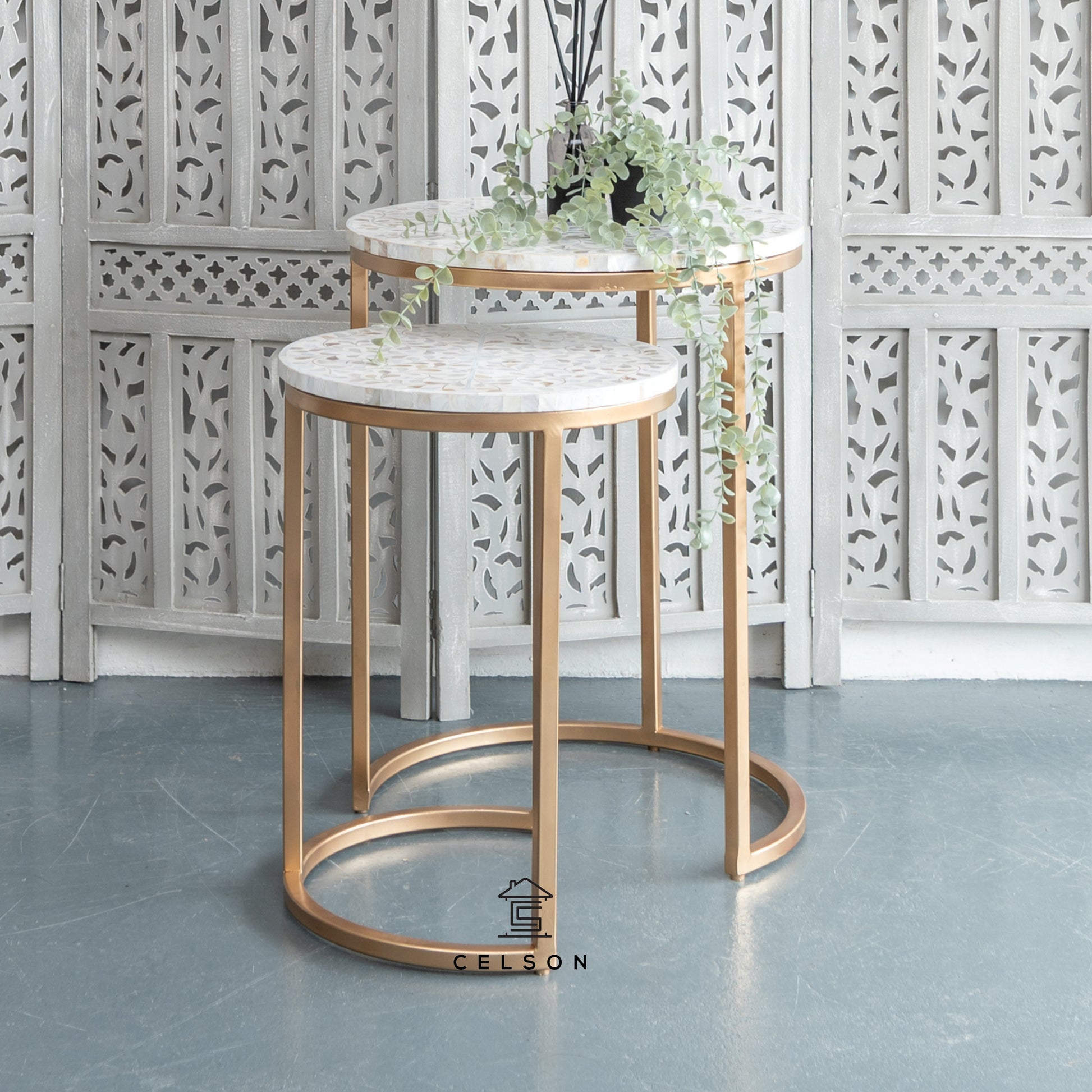 Luisa Mother of Pearl Inlay Nesting Tables