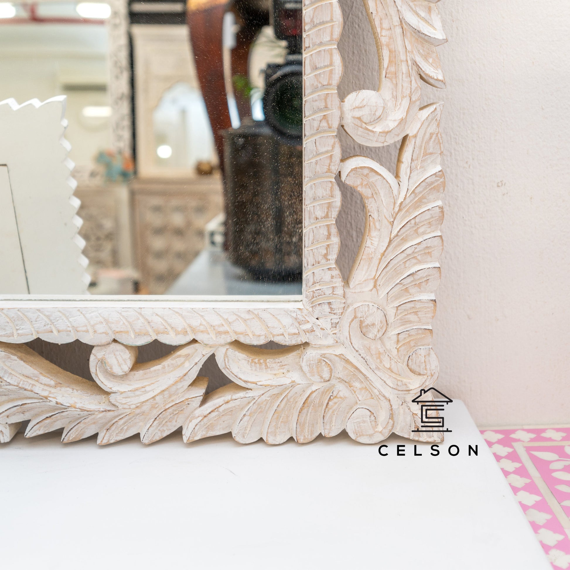 Kiyana Carved Distrssed Mirror