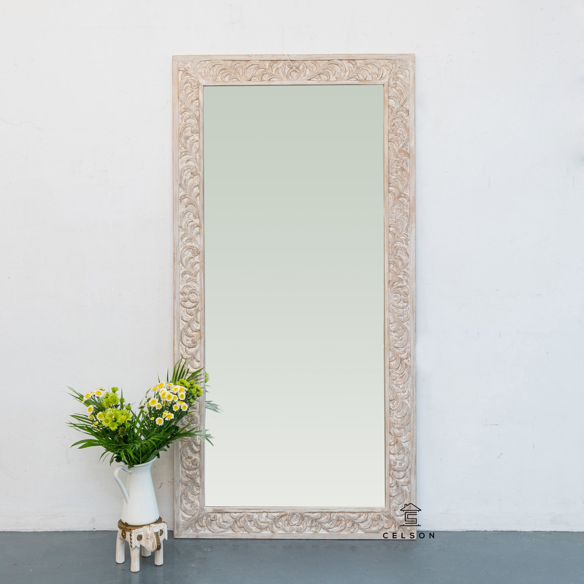 Eleanor Hand Carved Wooden Mirror