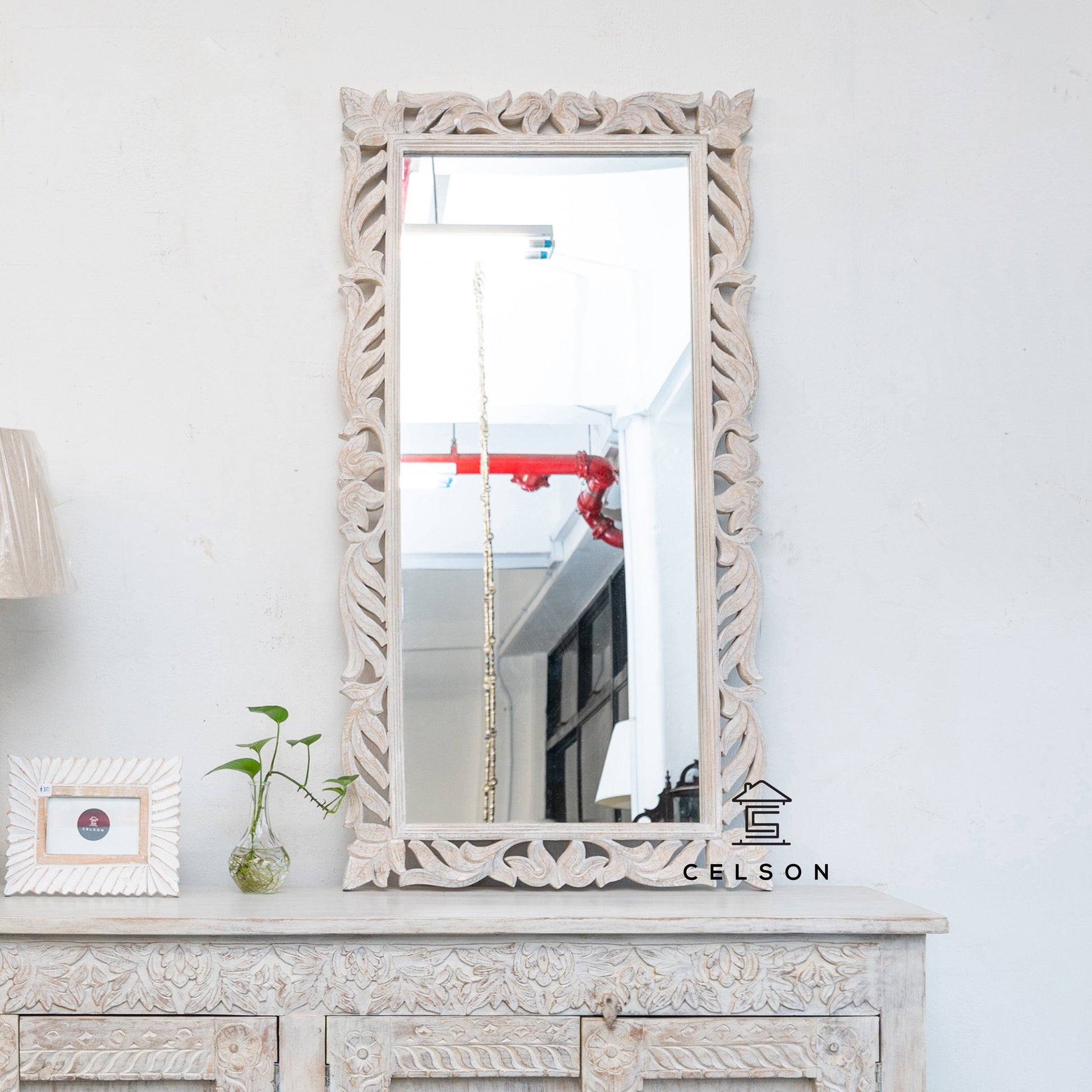 Kiyana Carved Distrssed Mirror