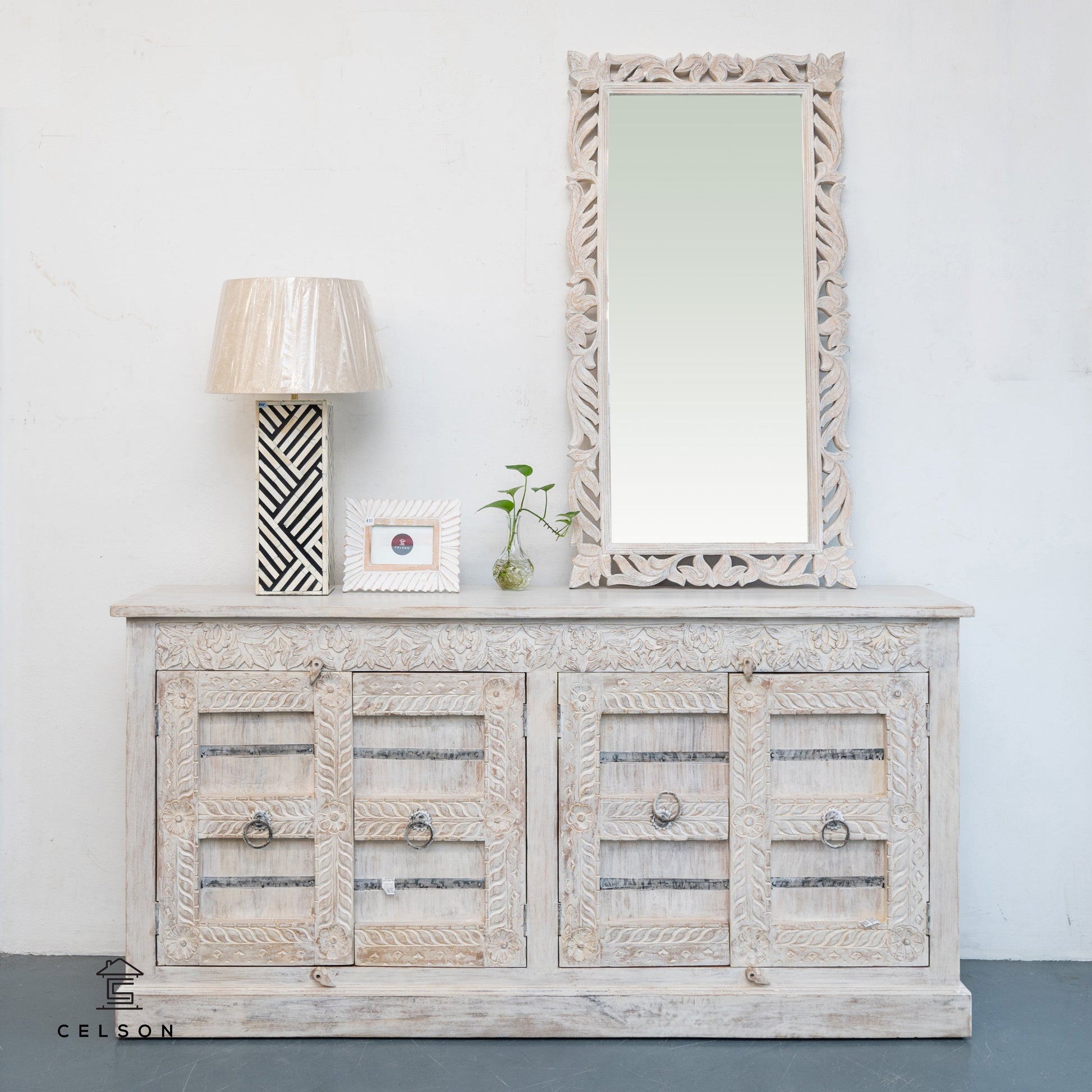 Kiyana Carved Distrssed Mirror