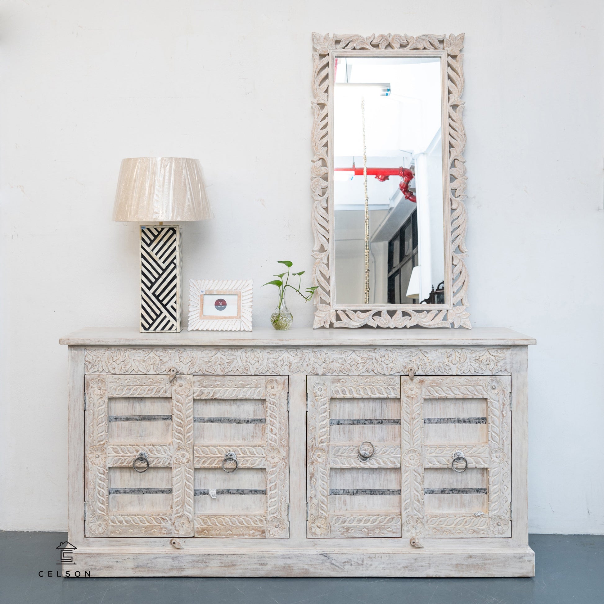 Kiyana Carved Distrssed Mirror