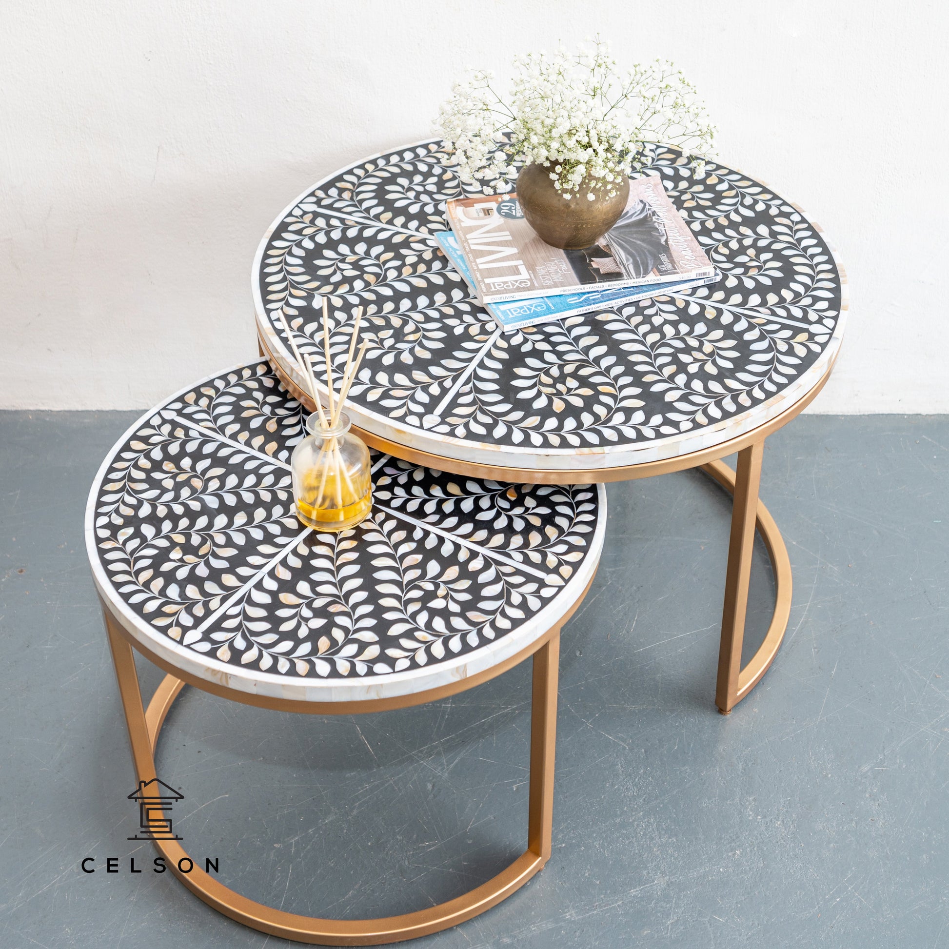 Veronica Mother of Pearl Inlay Nesting Coffee Table