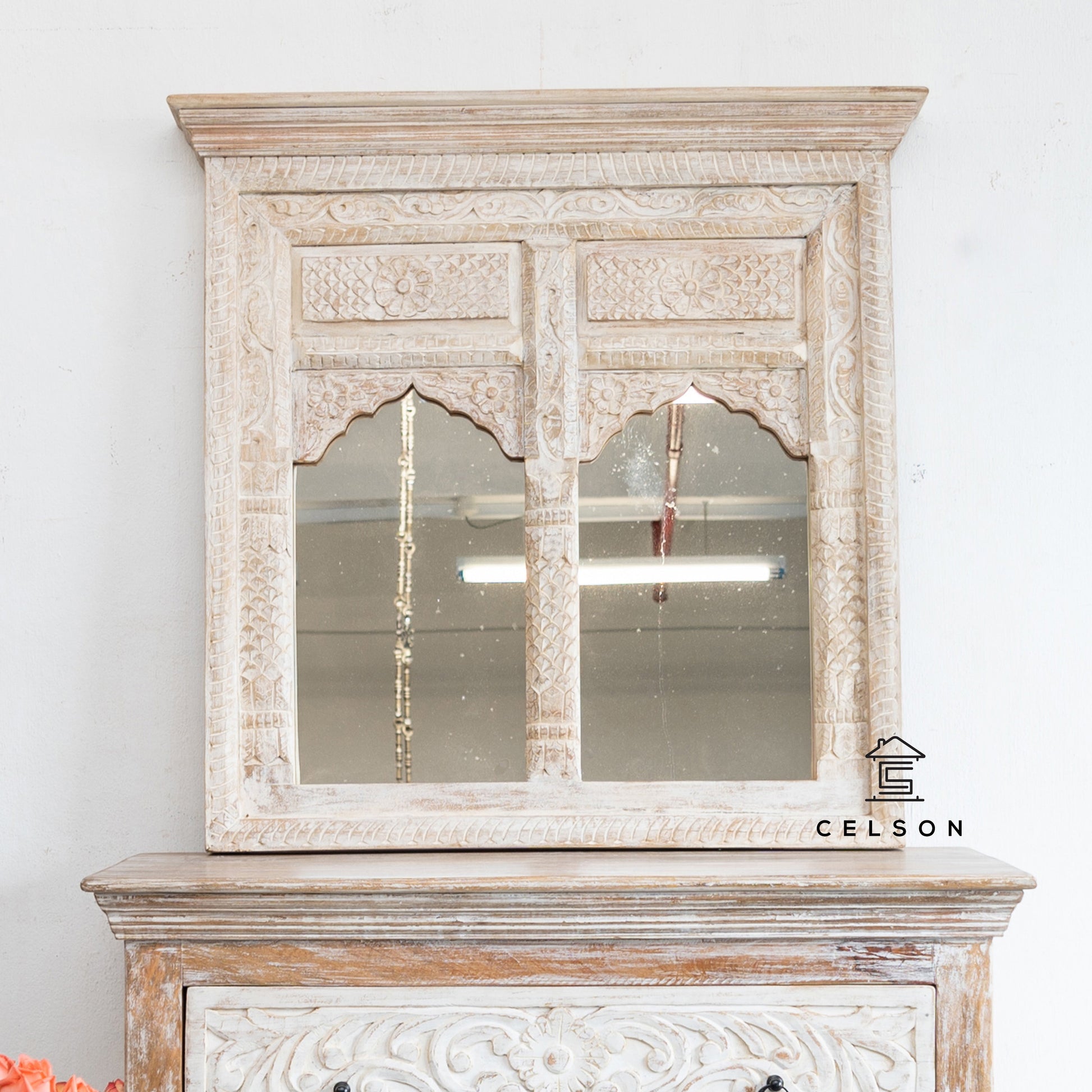 Shiva Hand Carved Mirror