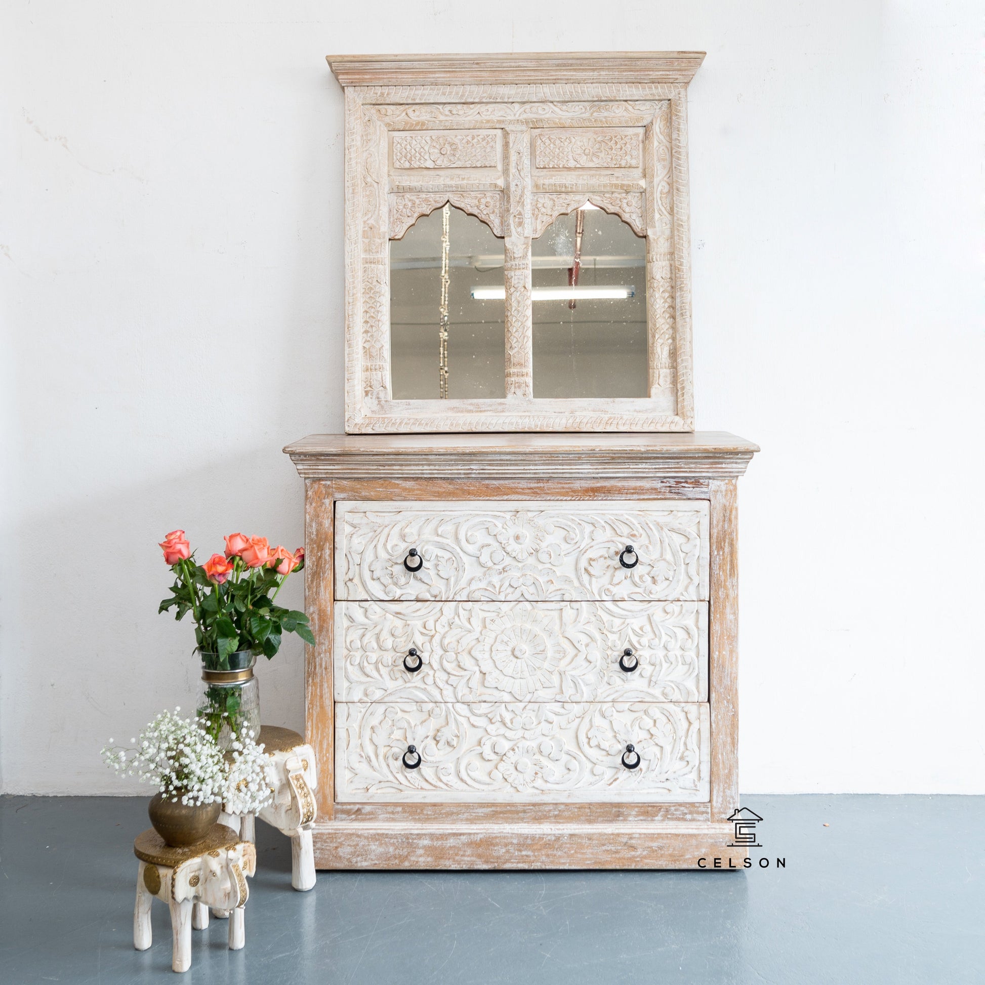 Shiva Hand Carved Mirror