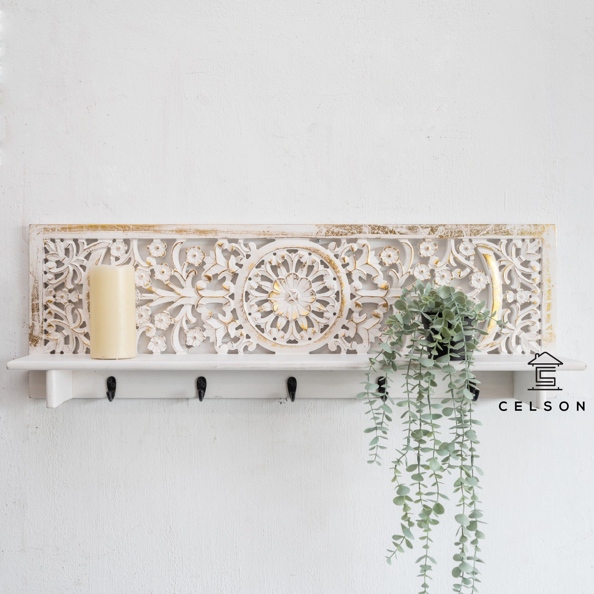 Debra Hand Carved Wall Shelve