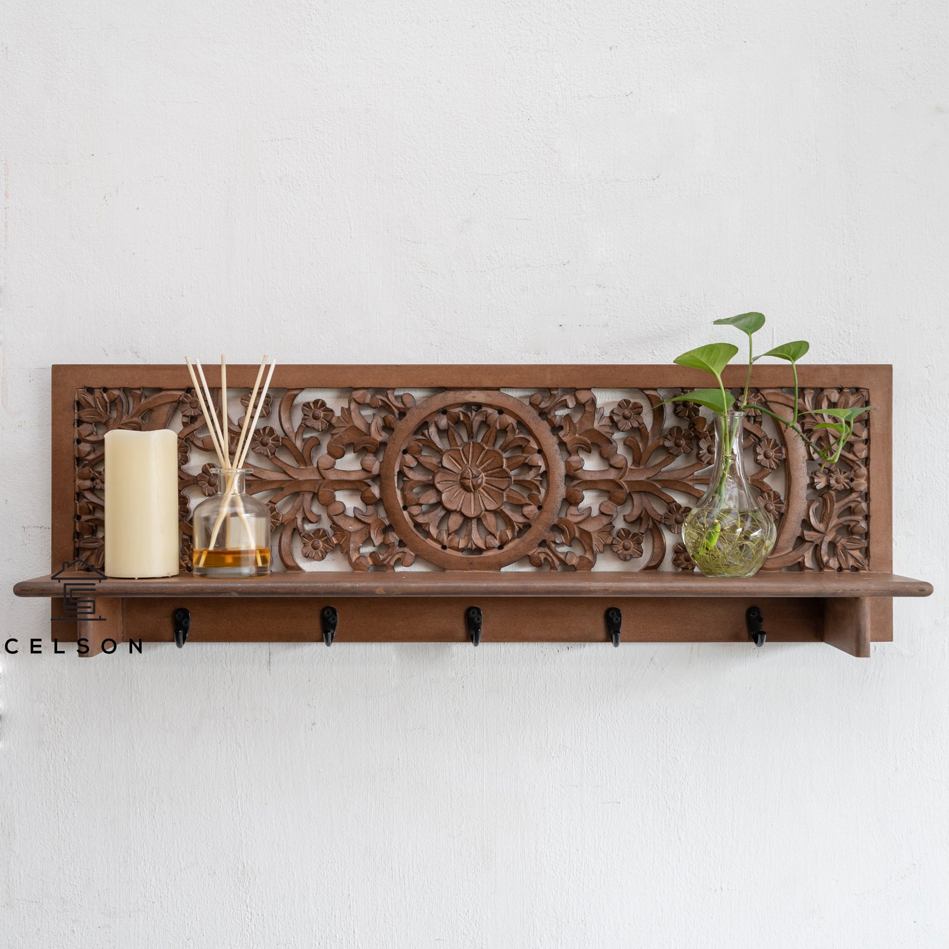 Debra Hand Carved Wall Shelve