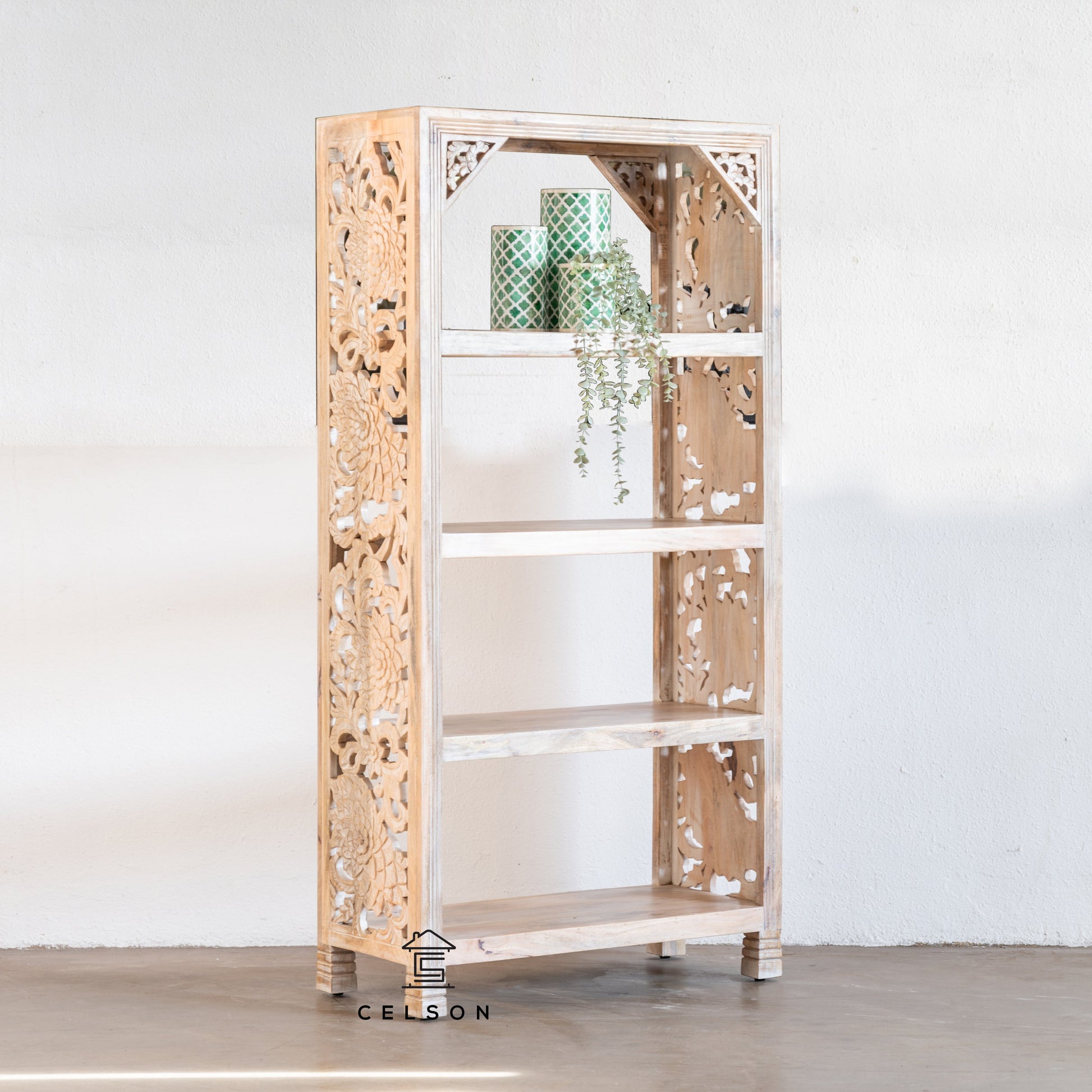 Petros Hand Carved Bookshelf