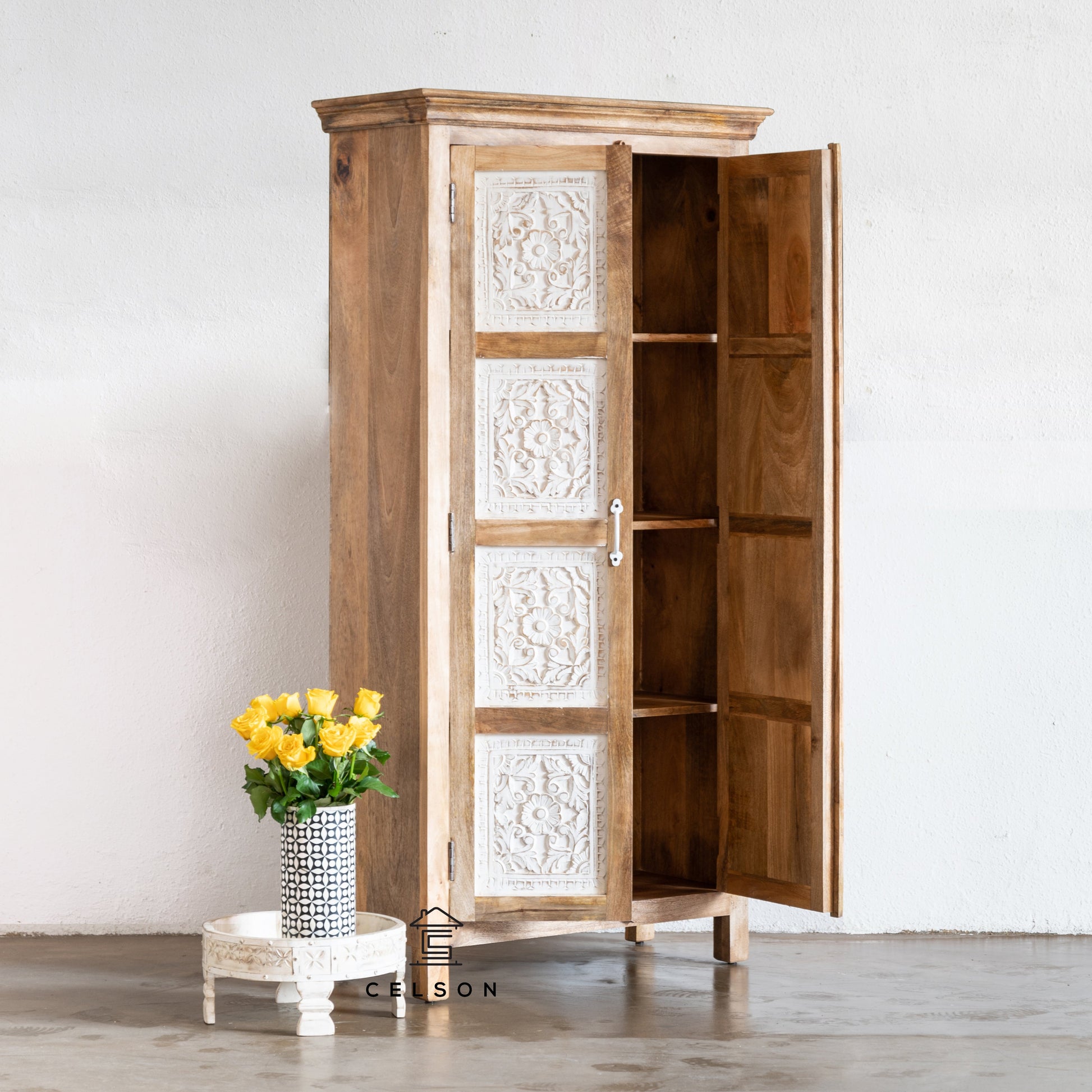 Keira Hand Carved Almirah