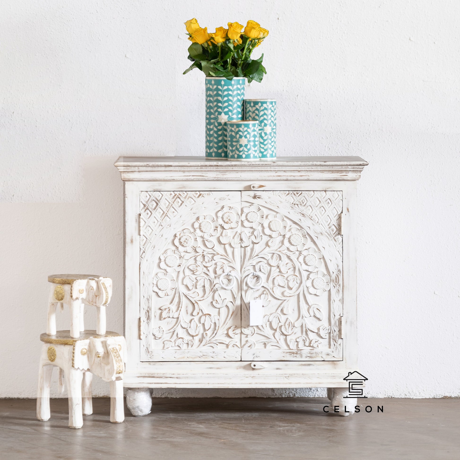 Tara Carved Wooden Cabinet