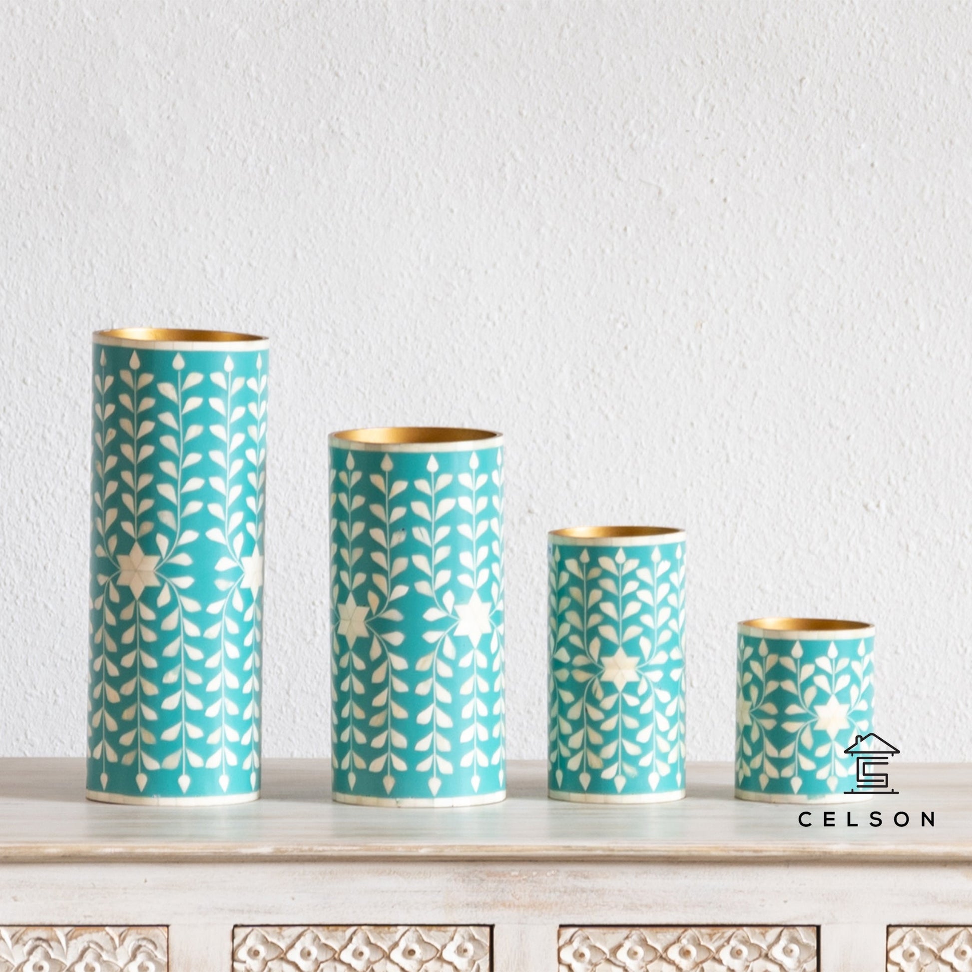 Olin Bone Inlay Vase