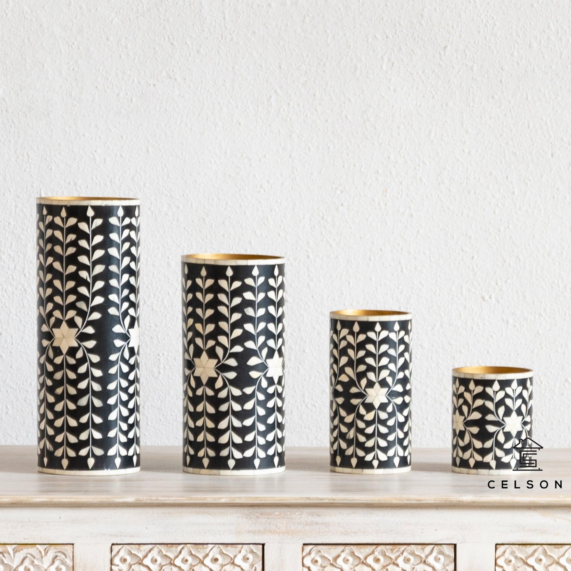 Winslet Bone Inlay Vase