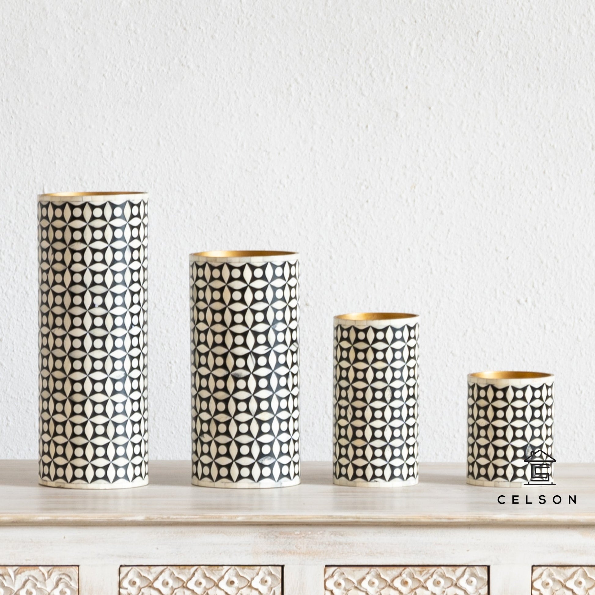 Shanna Bone Inlay Flower Vase