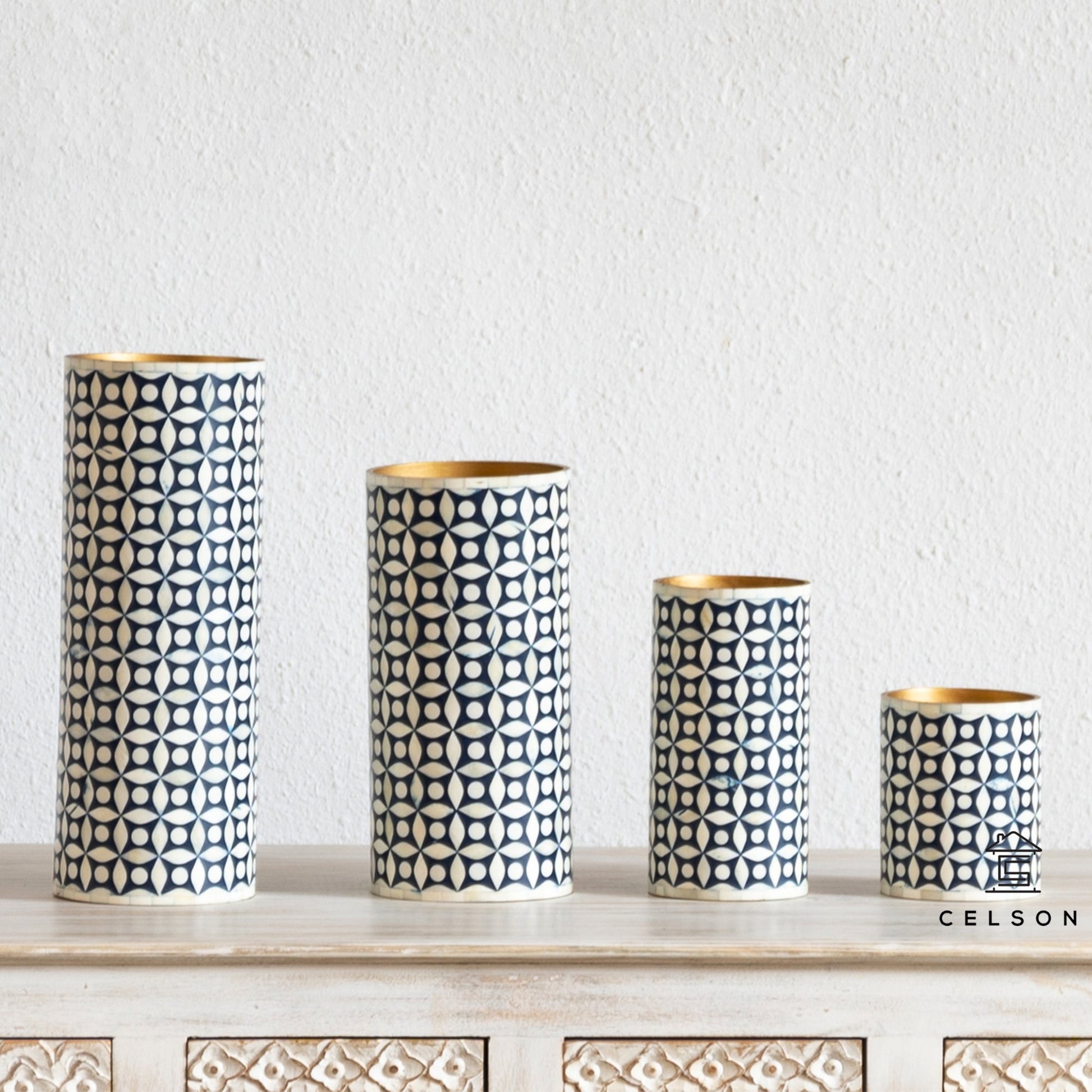 Shanna Bone Inlay Vase