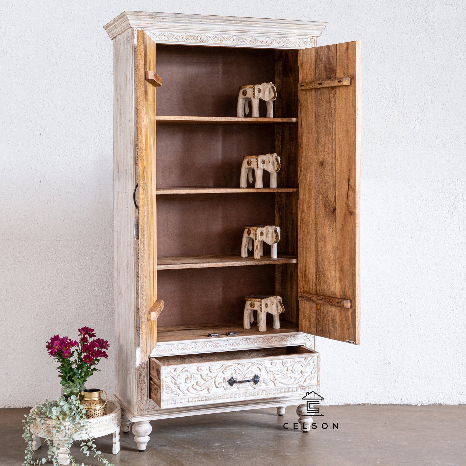 Shivi Hand Carved Almirah