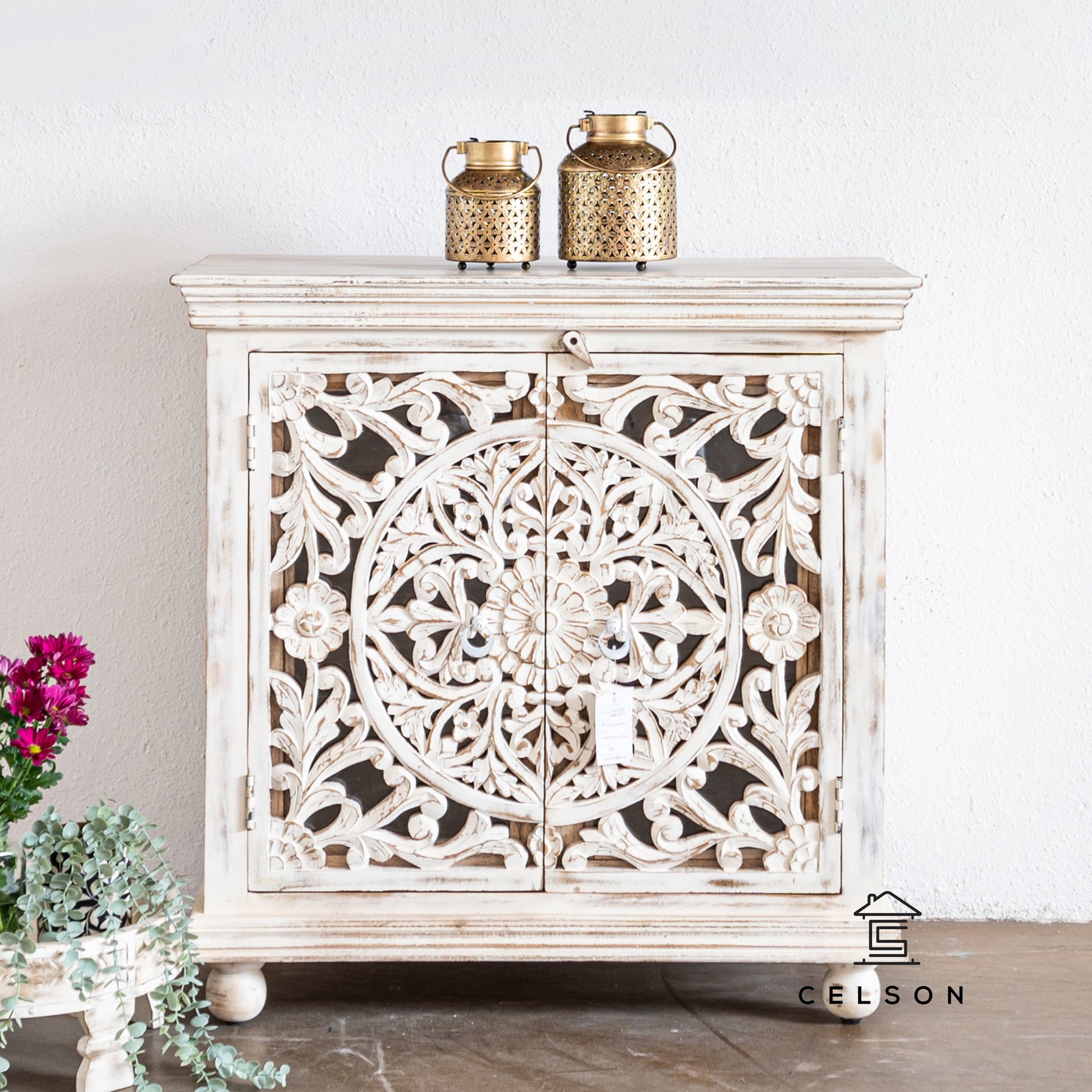 Nicole Carved Wooden Cabinet