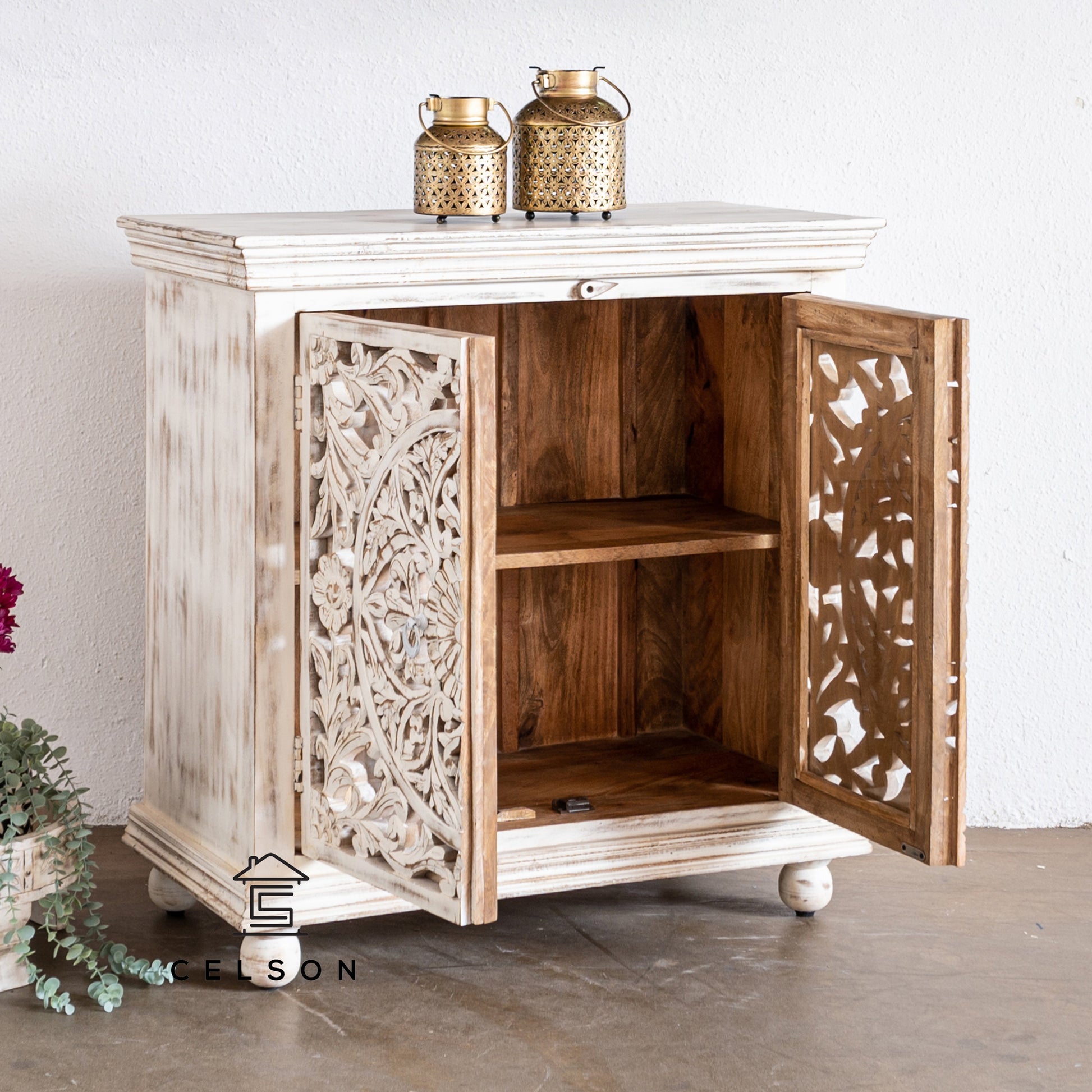Nicole Carved Wooden Cabinet
