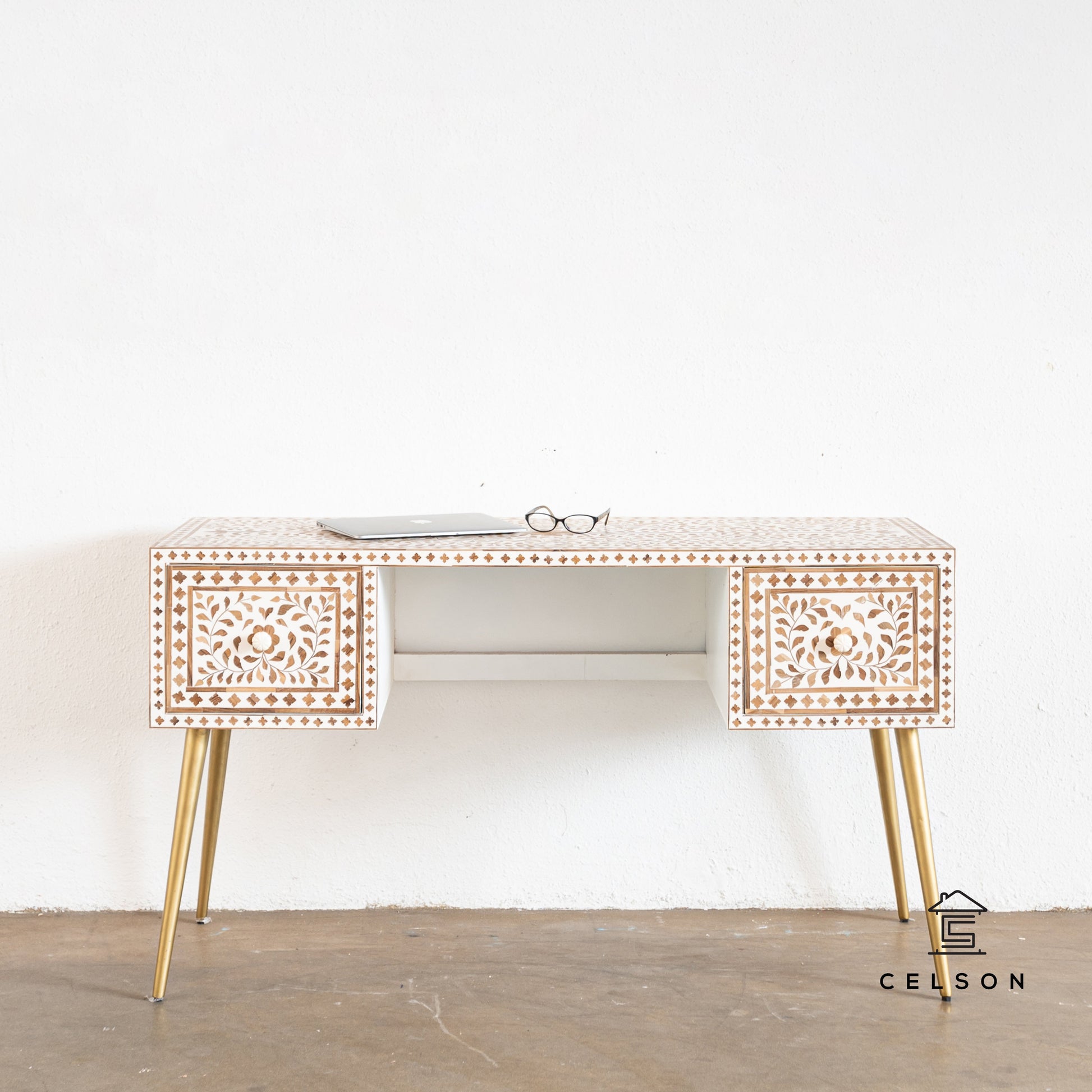 Avroah Hand Carved Wooden Study Table