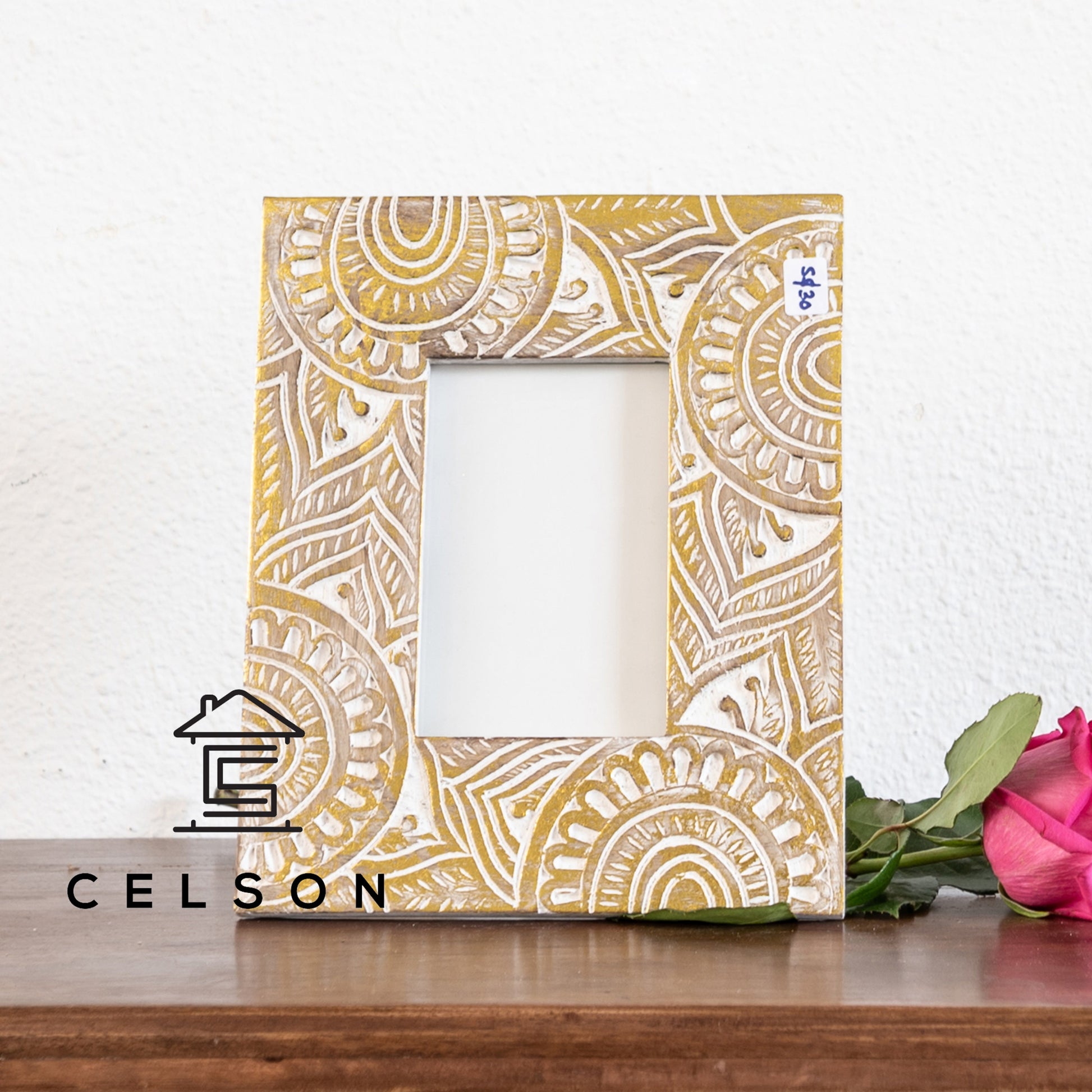 Wheel Hand Carved Photo Frame