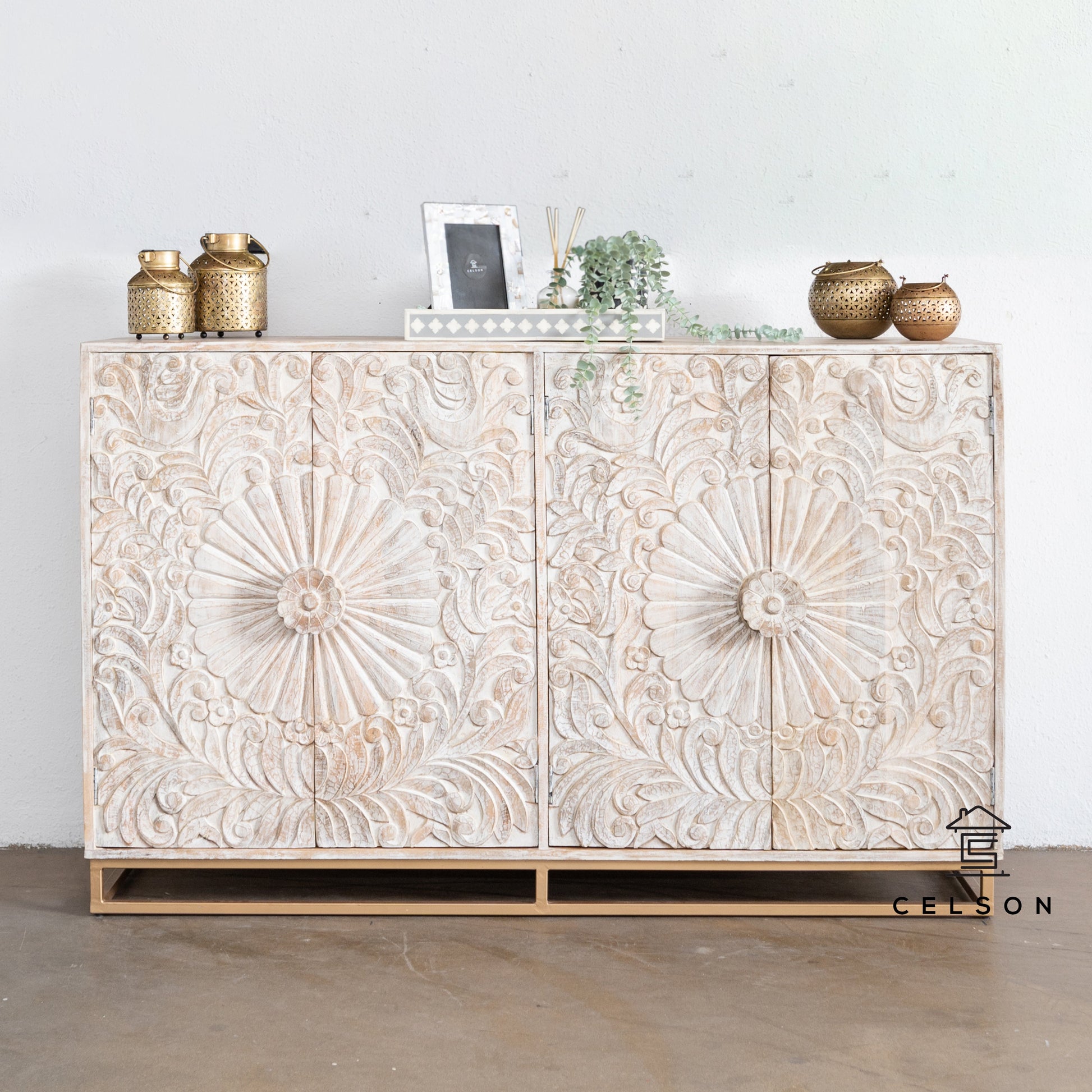 Jade Hand Carved Side Board