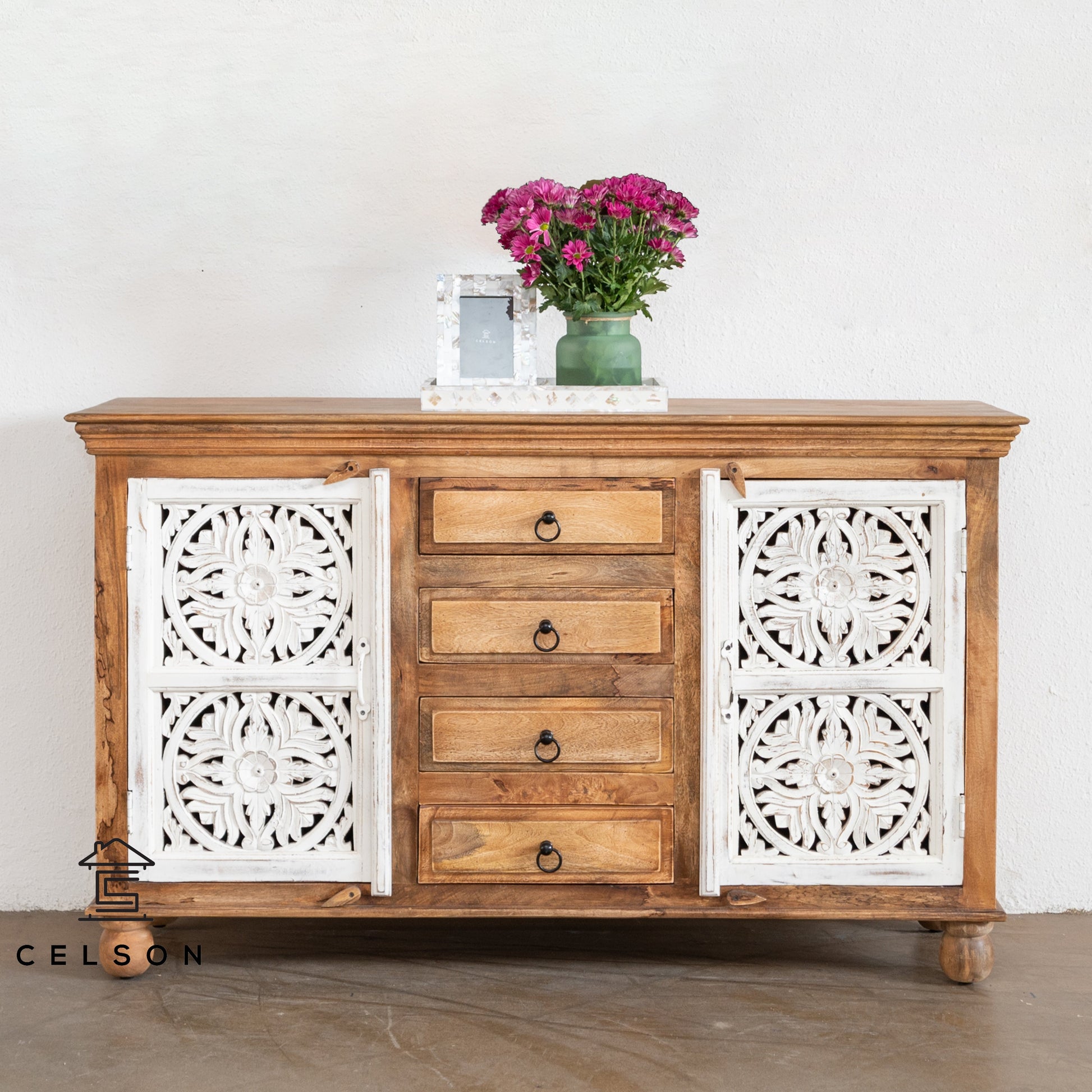 Eva Hand Carved Wooden Buffet