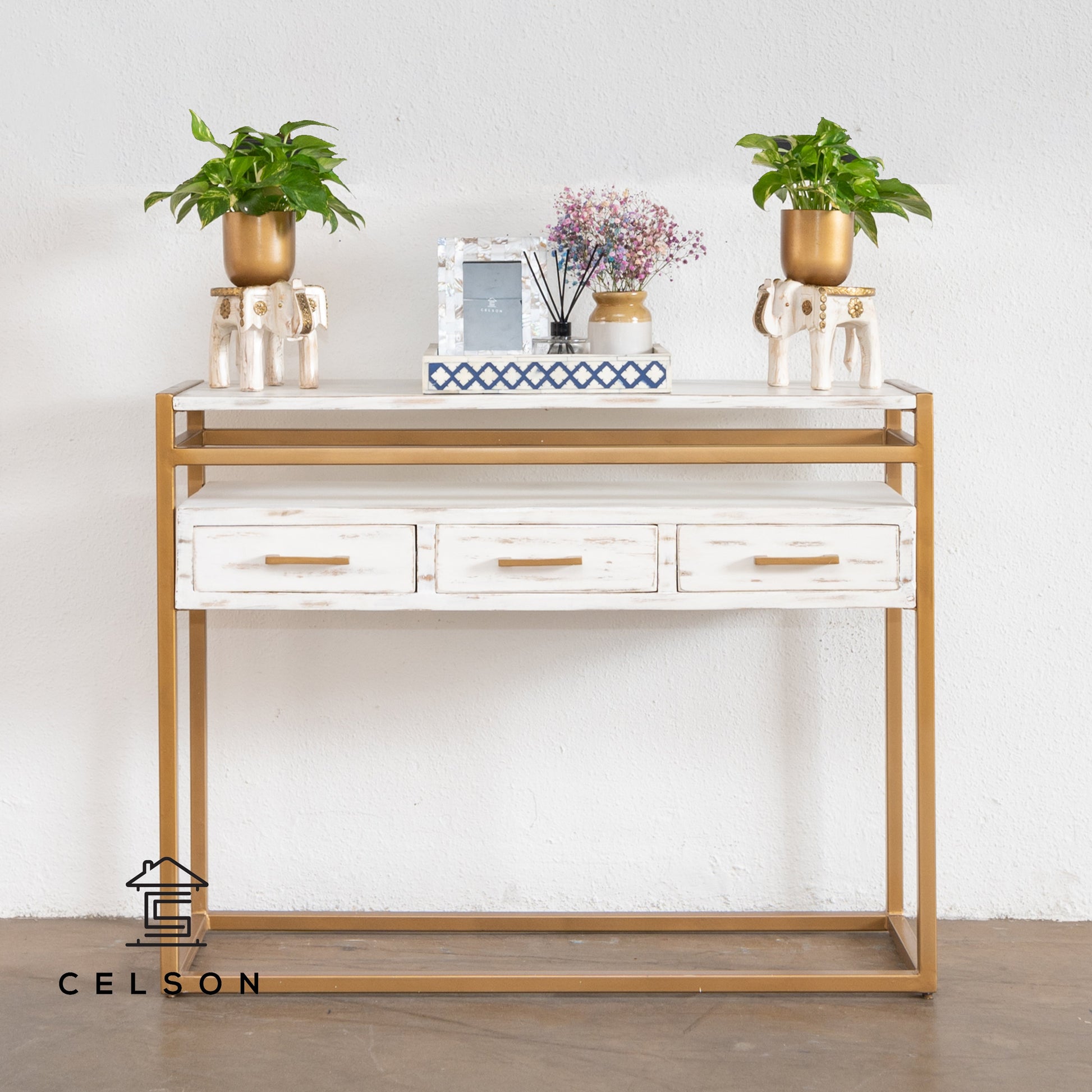 Ashley Carved Wooden Console Table